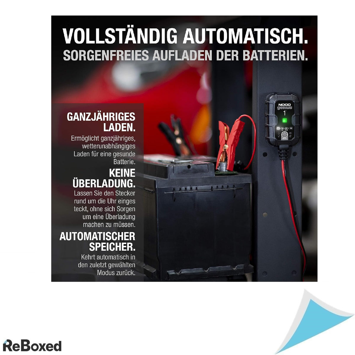 Noco Genius1 Incarcator Inteligent Complet Automat 1A pentru Baterii 6V si 12V, Auto, Moto, Barci