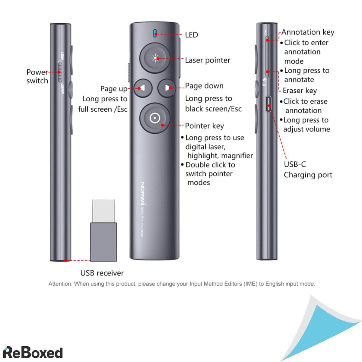 Norwii N95 Pro Spotlight Presenter Digital Laser