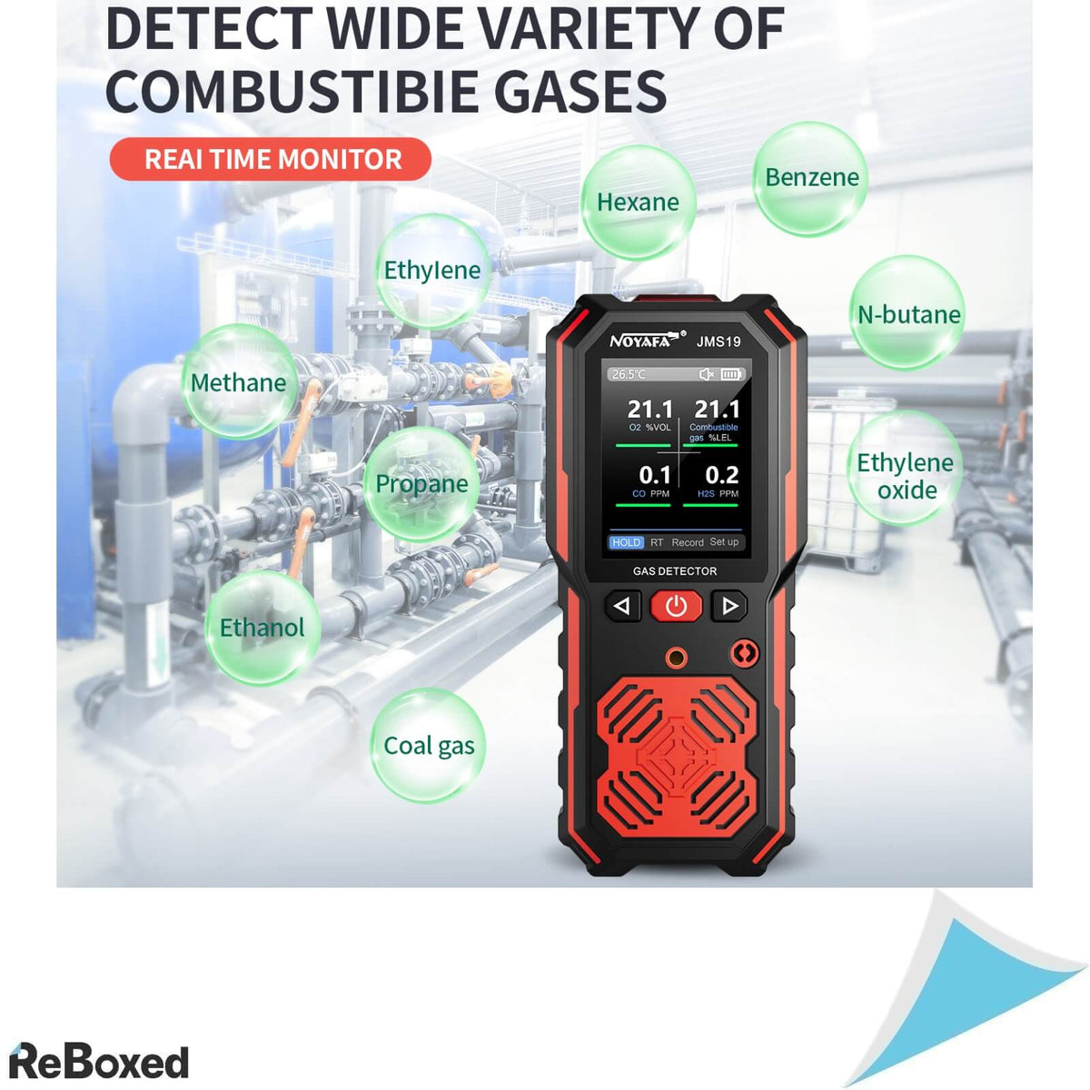 NOYAFA JMS-19 Detector Portabil de Gaz 4-in-1 cu 3 Alarme