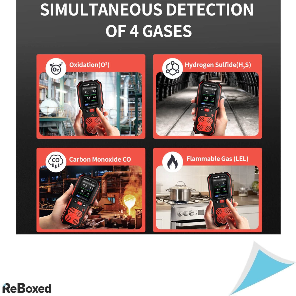 NOYAFA JMS-19 Detector Portabil de Gaz 4-in-1 cu 3 Alarme