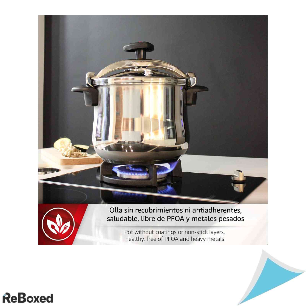 Oala sub Presiune Magefesa Star 8L Otel Inoxidabil 18/10 Baza Full Induction 3 Sisteme de Siguranta Manere Ergonomice Termo-Rezistente Argintiu