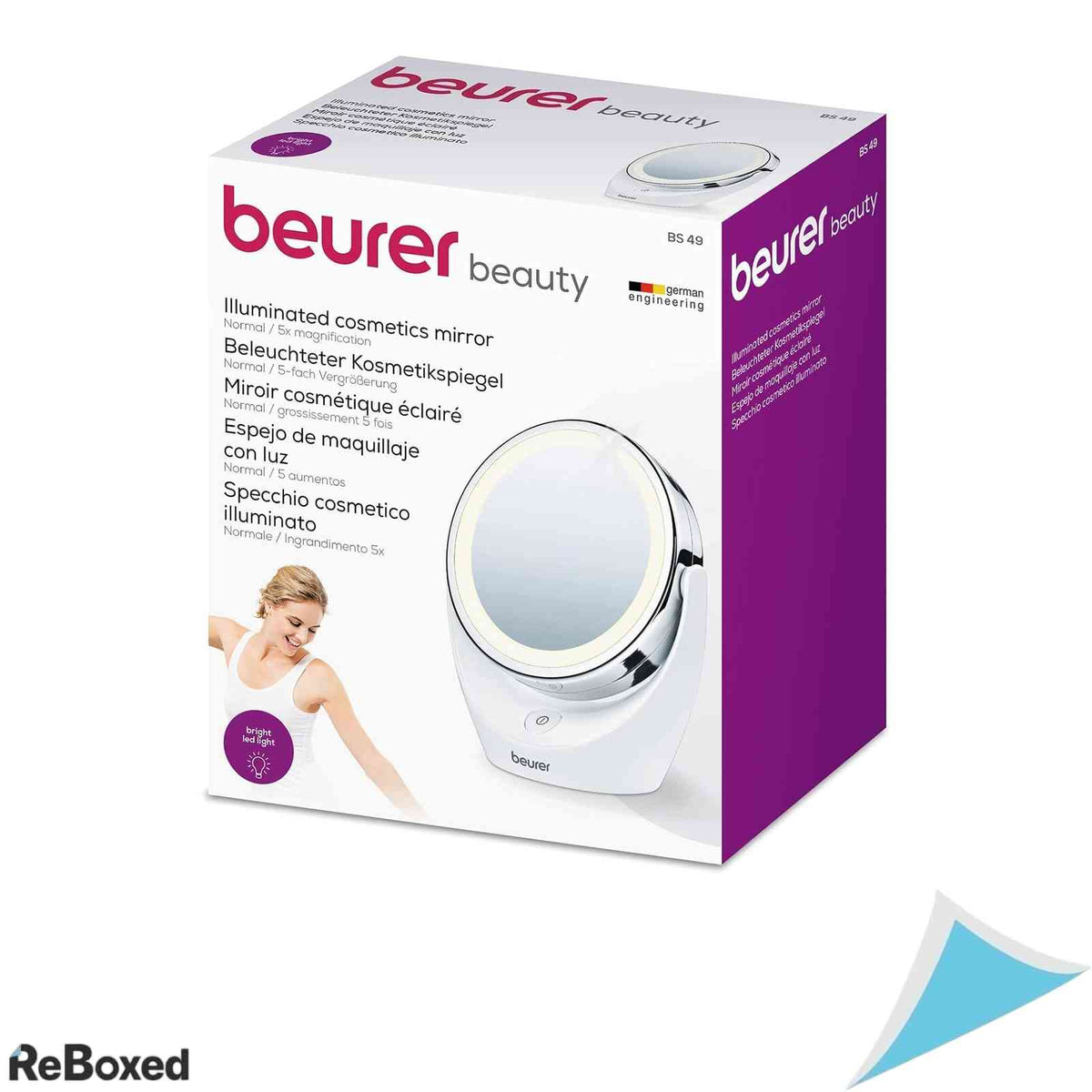 Beurer BS49 Oglinda Cosmetica Iluminata cu LED Rotativa Marire 1x si 5x Aspect Sidefat