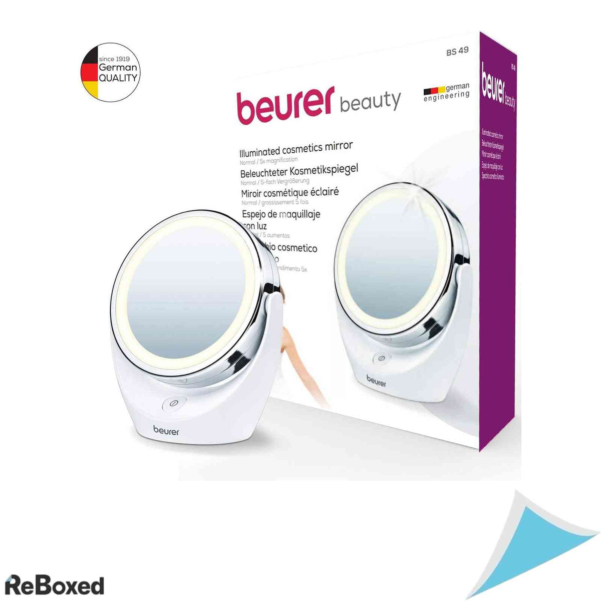 Beurer BS49 Oglinda Cosmetica Iluminata cu LED Rotativa Marire 1x si 5x Aspect Sidefat
