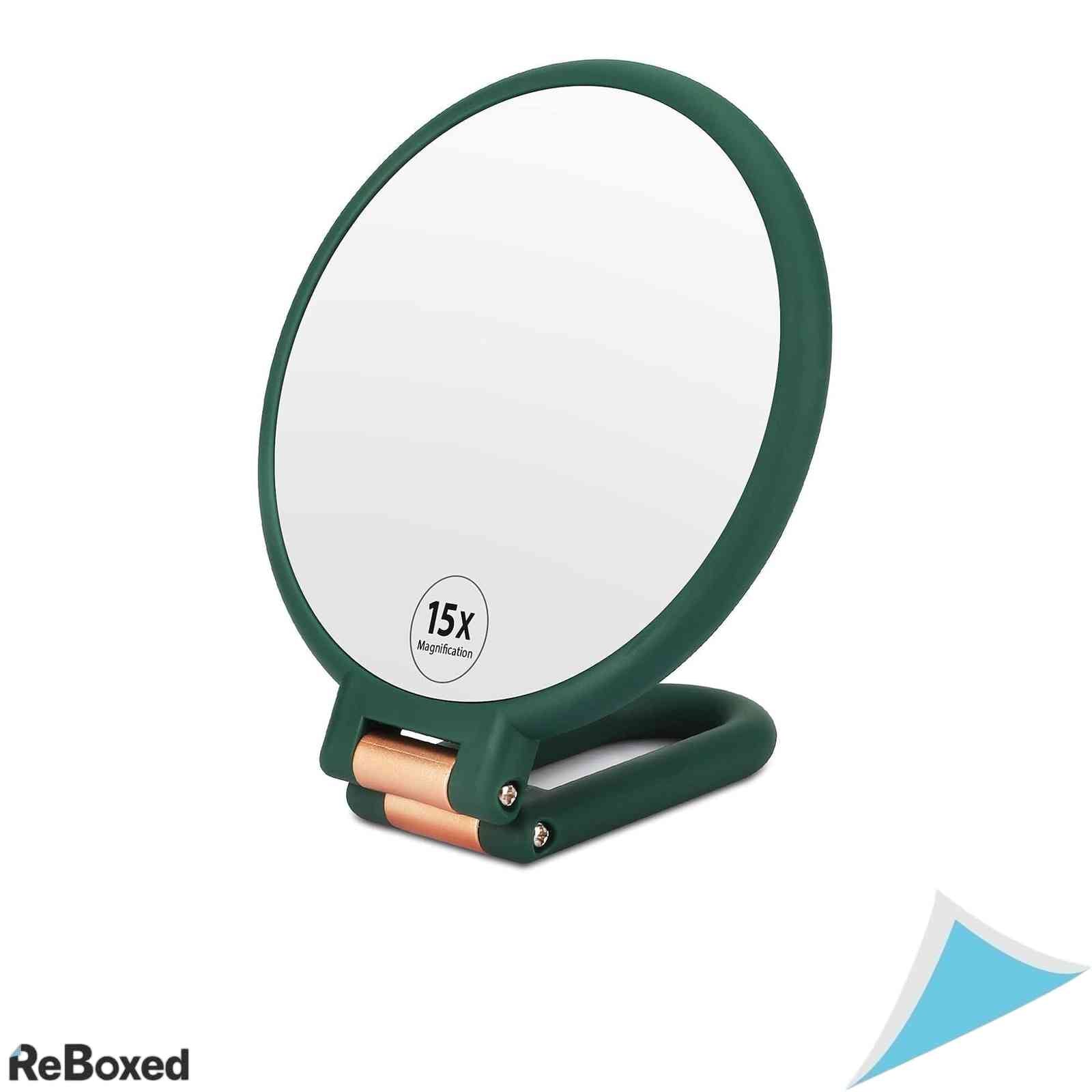 Oglinda de mana si masa Linkstyle, doua fete 1X si 15X marire, maner reglabil 360 grade, Verde