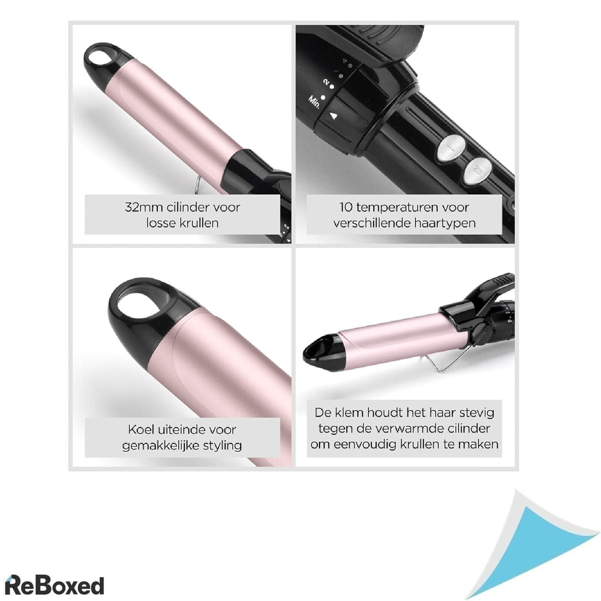 Ondulator Par BaByliss Pro Satin Touch C332E, 32 mm, Invelis Ceramic, 10 Trepte de Temperatura, Incalzire Rapida, pana la 180°C