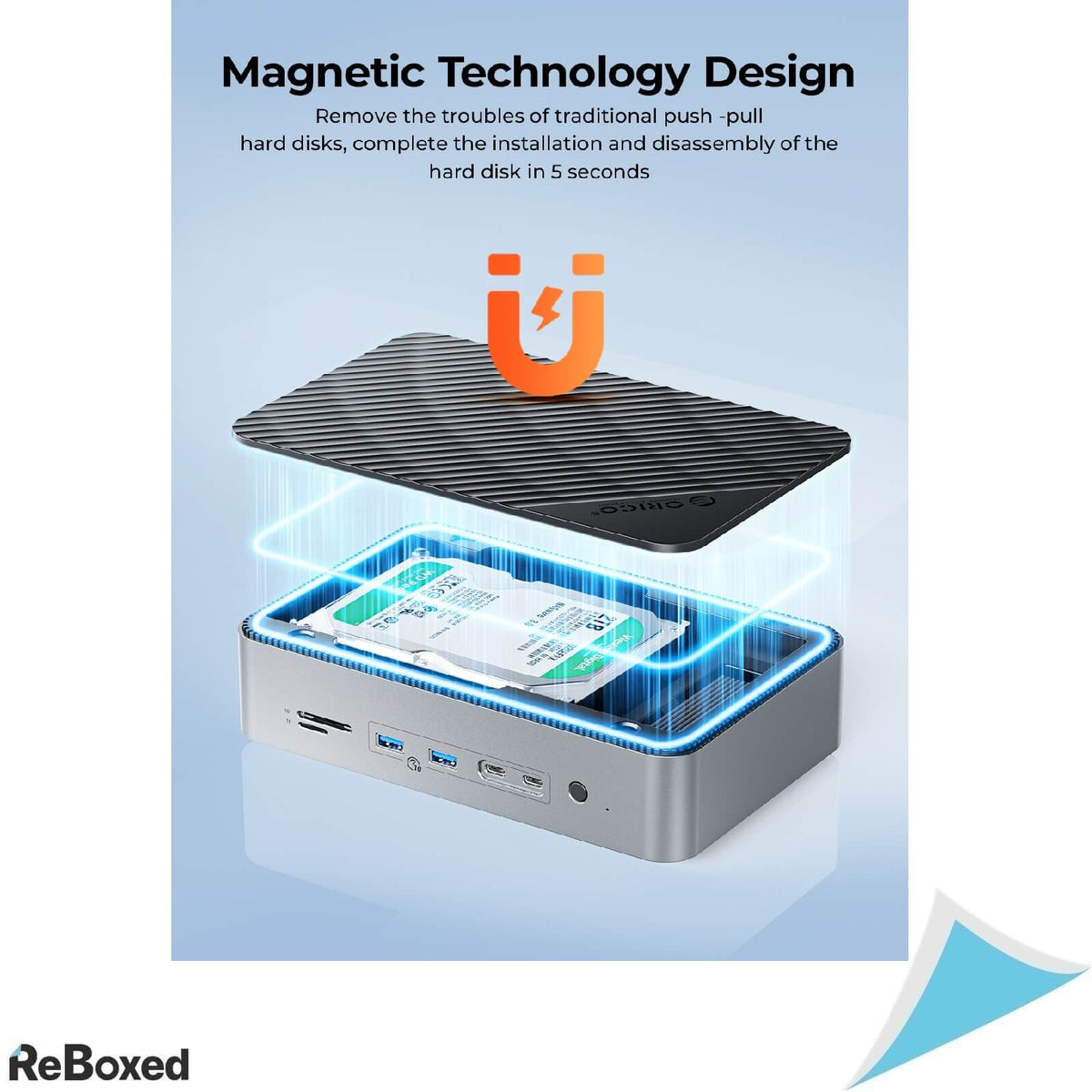 Orico D35M2 Statie Docking cu M.2 si 3.5&quot; USB-C USB-A HDMI Slot TF