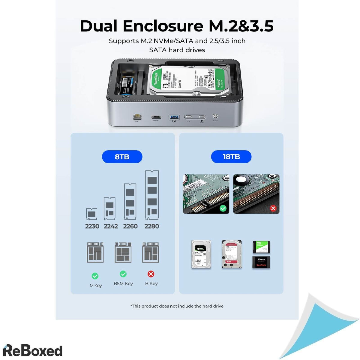 Orico D35M2 Statie Docking cu M.2 si 3.5&quot; USB-C USB-A HDMI Slot TF