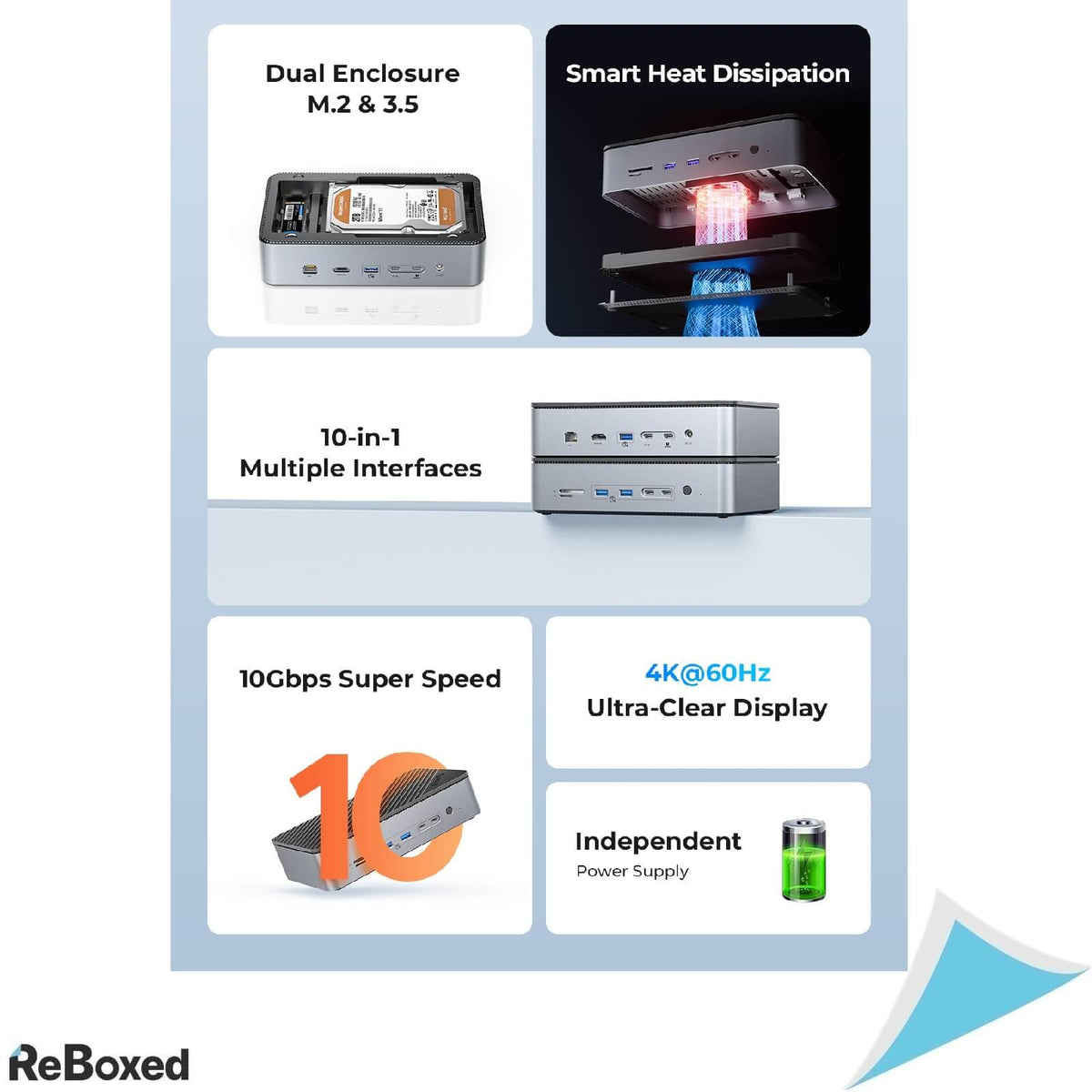 Orico D35M2 Statie Docking cu M.2 si 3.5&quot; USB-C USB-A HDMI Slot TF