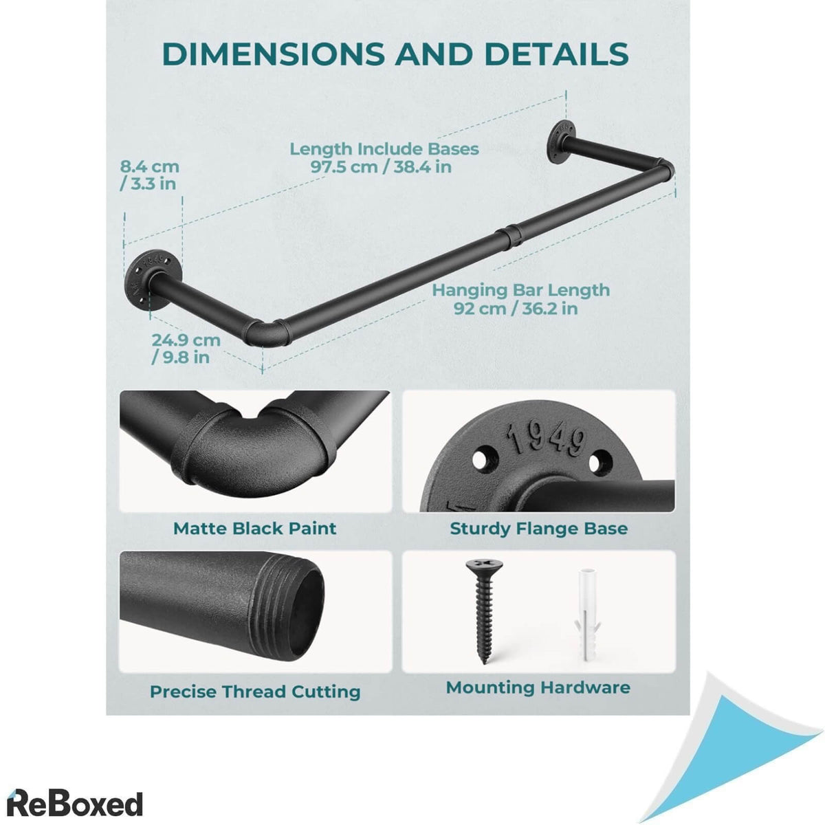 Oropy Suport Industrial pentru Haine din Teava 92cm