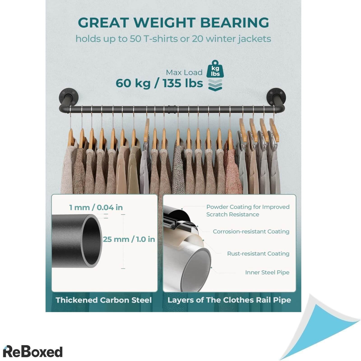 Oropy Suport Industrial pentru Haine din Teava 92cm