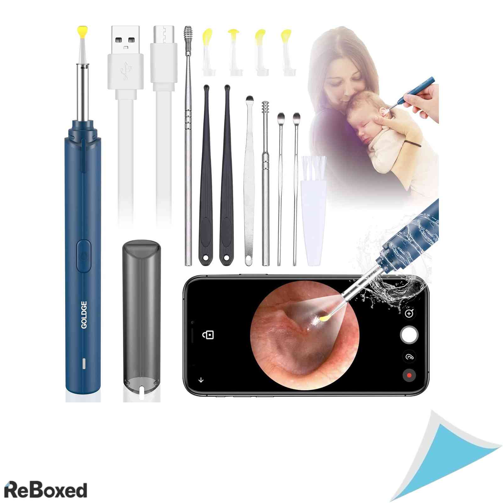 Otoscop Digital HD 1080P GOLDGE, Endoscop Curatare Urechi cu Lupa si Camera 3.5mm