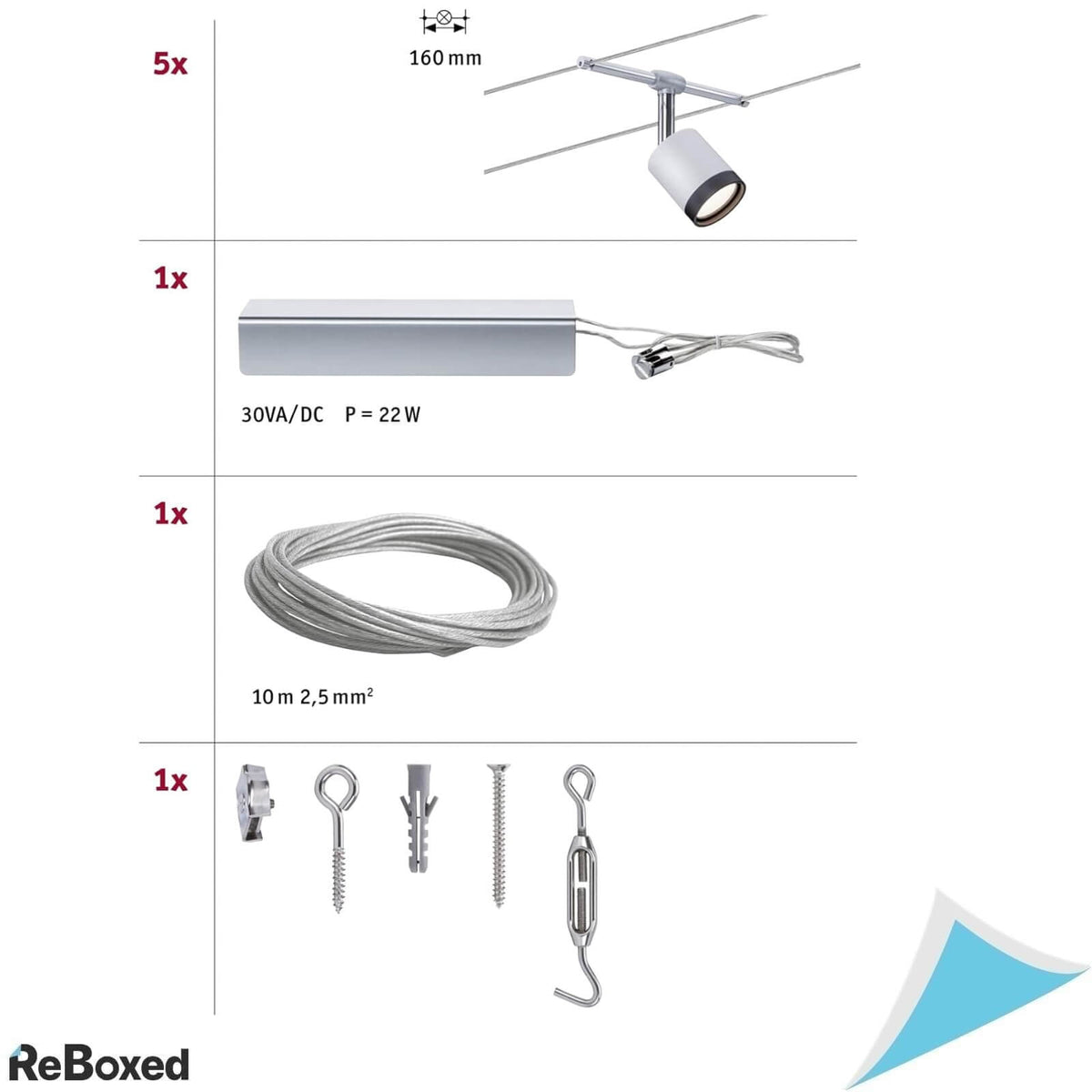 Paulmann 3981 Set 5x Lustra pe Cablu LED 4W 2700K