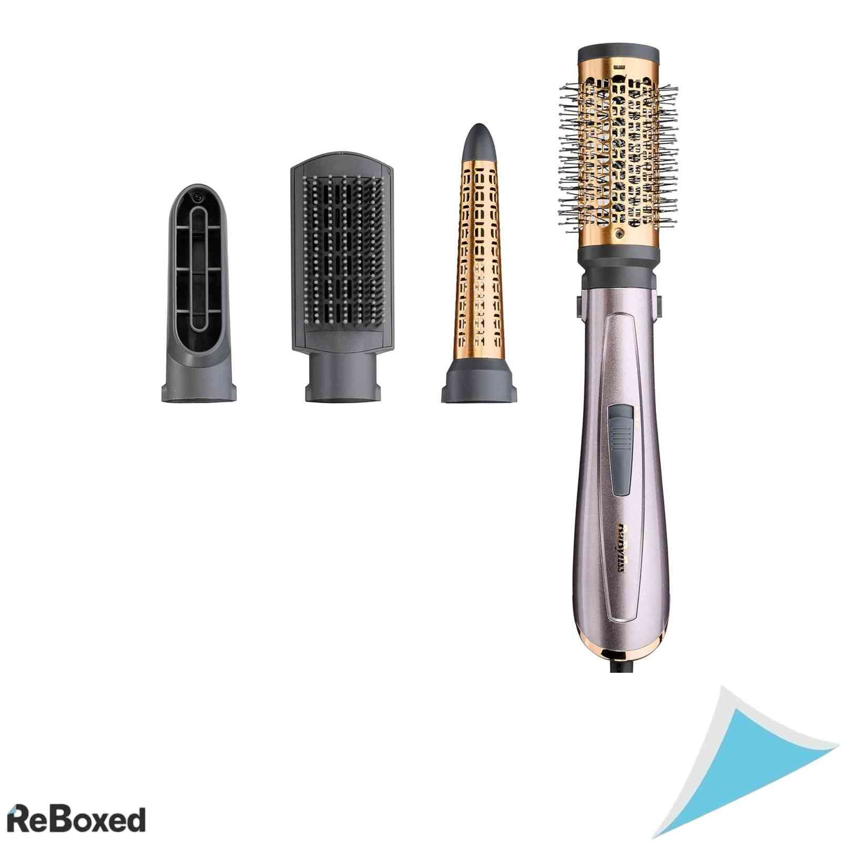 Perie cu Aer Cald BaByliss Air Style 1000 AS136E Putere 1000W Tehnologie Ionica 4 Accesorii Ondulare Volum Netezire Argintiu Roz Auriu