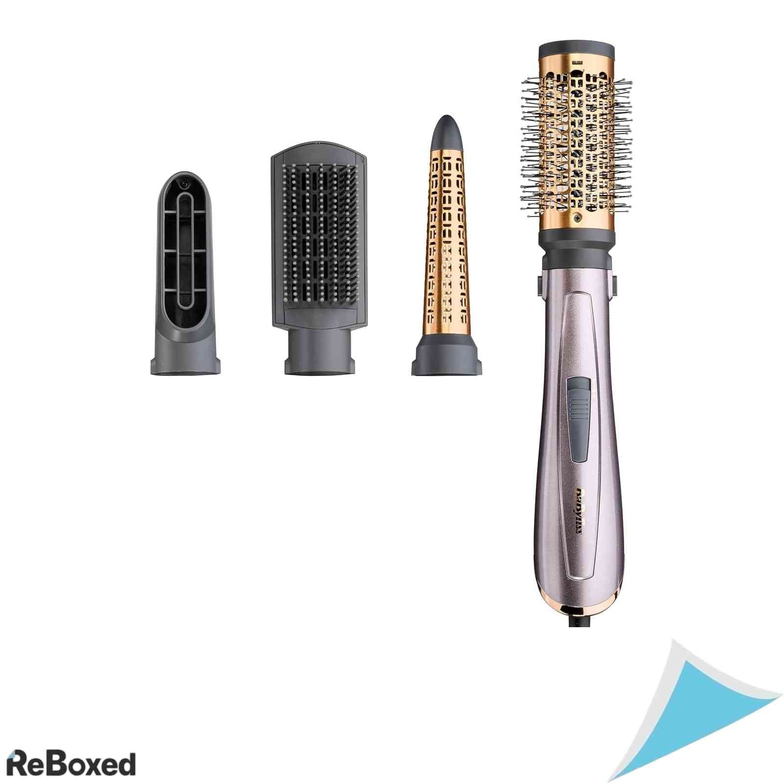 Perie cu Aer Cald BaByliss Air Style 1000 AS136E Putere 1000W Tehnologie Ionica 4 Accesorii Ondulare Volum Netezire Argintiu Roz Auriu