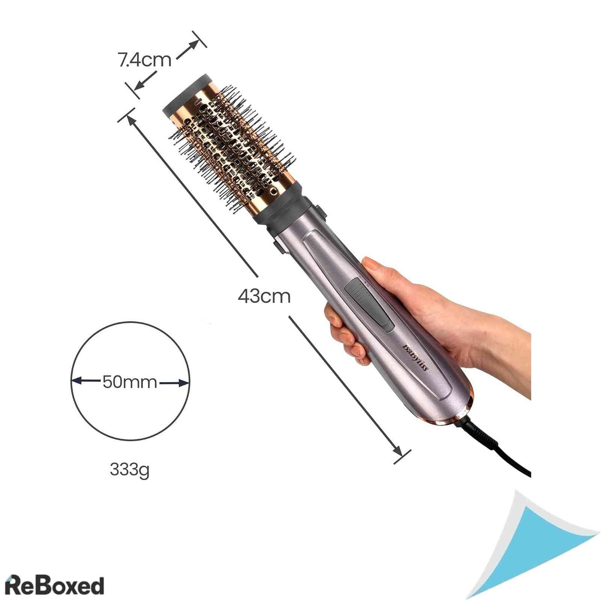 Perie cu Aer Cald BaByliss Air Style 1000 AS136E Putere 1000W Tehnologie Ionica 4 Accesorii Ondulare Volum Netezire Argintiu Roz Auriu