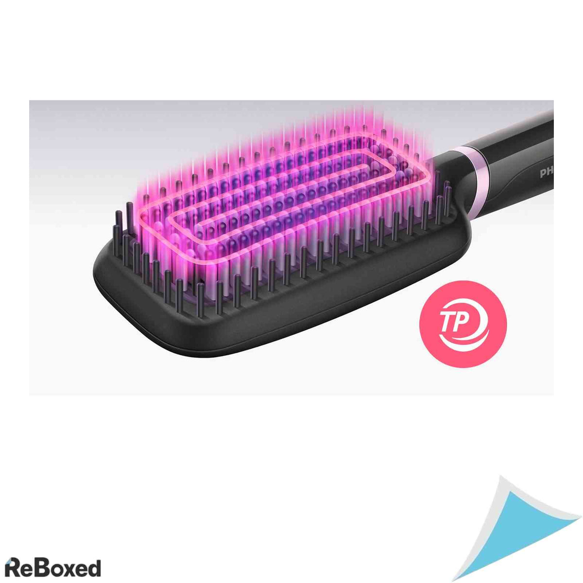 Perie Electrica de Alisat Parul Philips BHH880/00 StyleCare Essential Invelis Ceramic Turmalina Tehnologie ThermoProtect Negru Roz