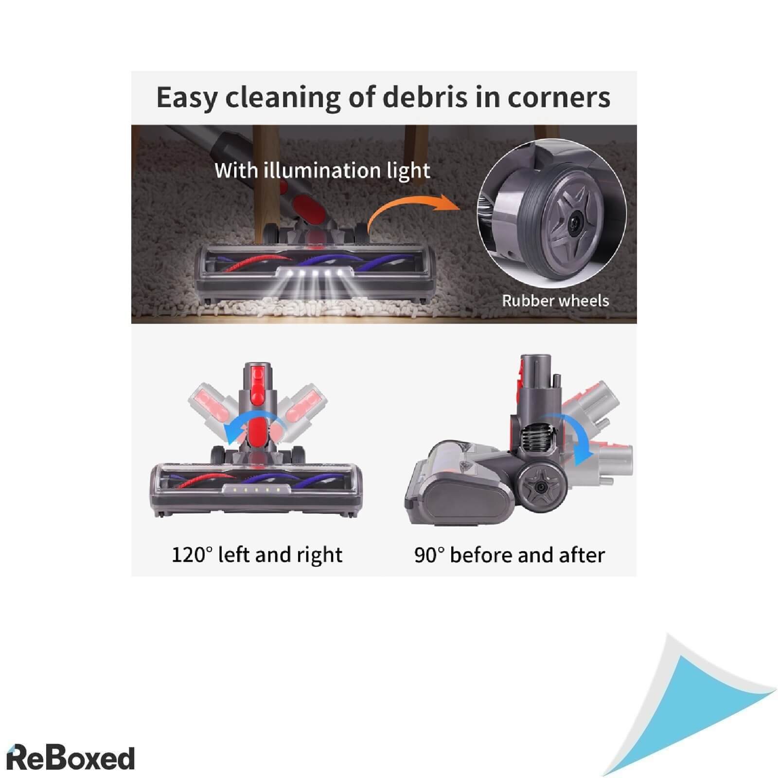 Perie Electrica Compatibila Dyson V7/V8/V10/V11/V15, Cap Aspirare cu 5 LED-uri, pentru Covoare si Pardoseli Dure