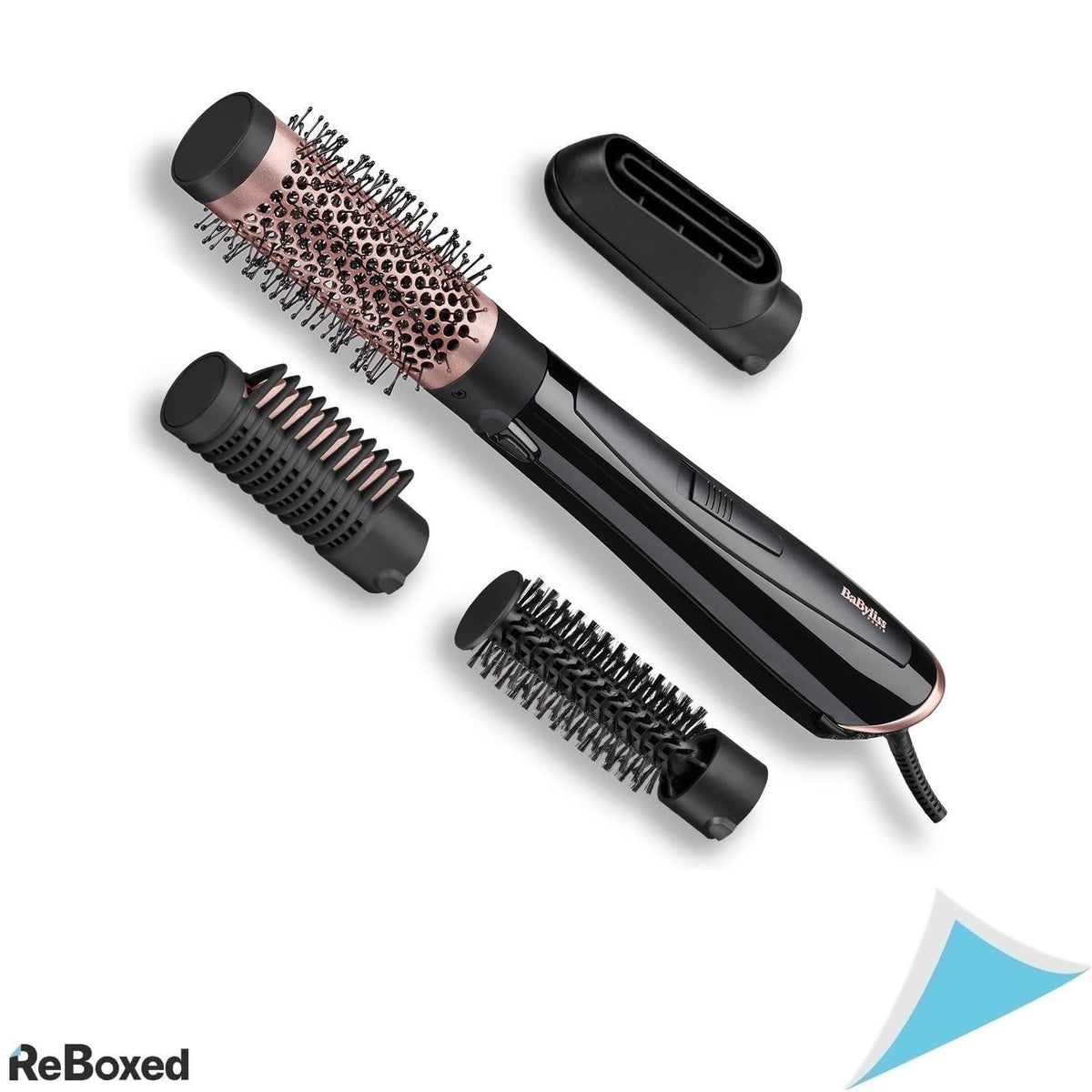 Perie Rotativa cu Aer Cald BaByliss Perfect Finish AS126E, 1000W, Tehnologie Ionica, 3 Accesorii, 2 Trepte Temperatura, Functie Aer Rece