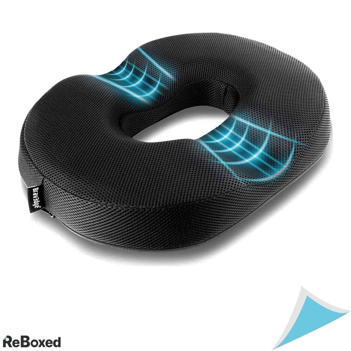 Perna Ortopedica Inel pentru Sezut Spuma cu Memorie Design Ergonomic Gogoasa Anti Hemoroizi Coccis Sciatica Scaun Birou Masina Negru