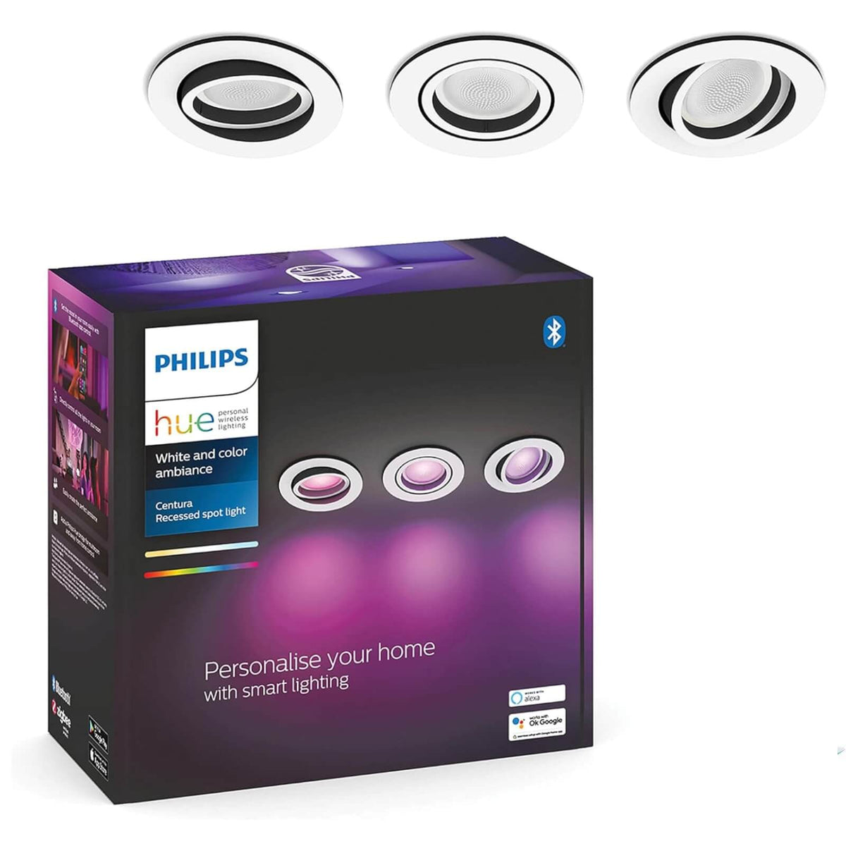 Philips Hue Centura White and Color Ambiance Set Spoturi LED 3x5.7W 1050lm