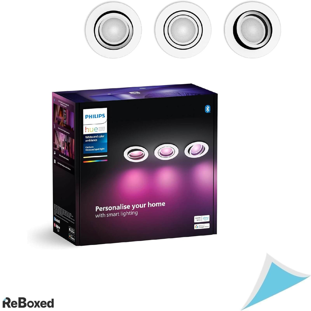 Philips Hue Centura White RD Set 3 Spoturi Bluetooth 4.2W 1200lm