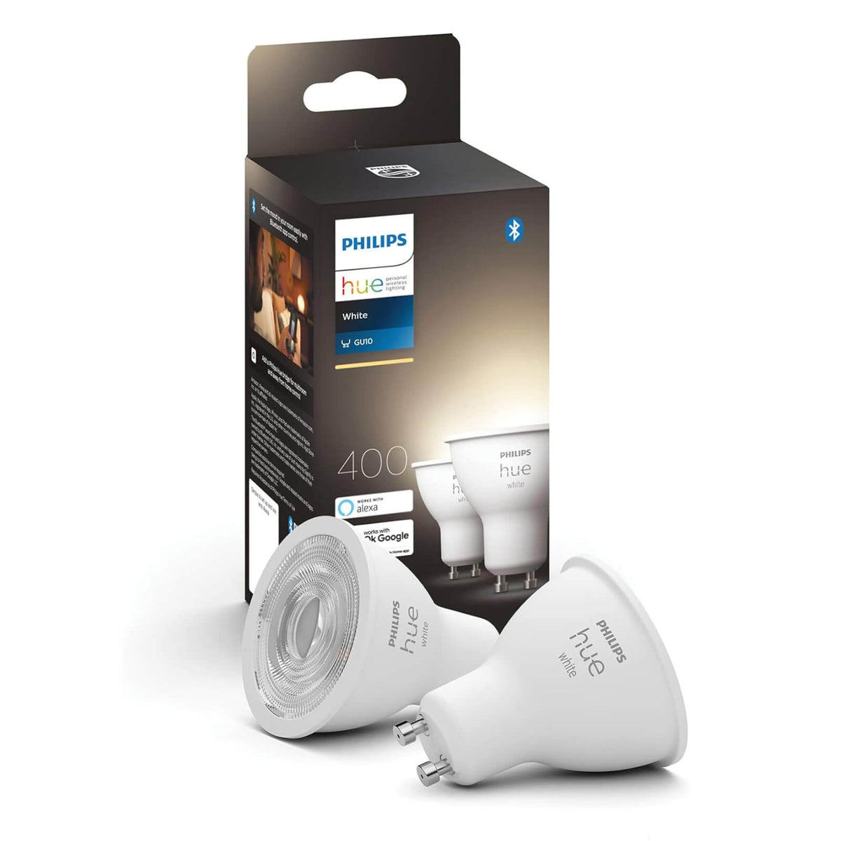 Philips Hue GU10 Set 2 Becuri LED 5.2W 400lm White
