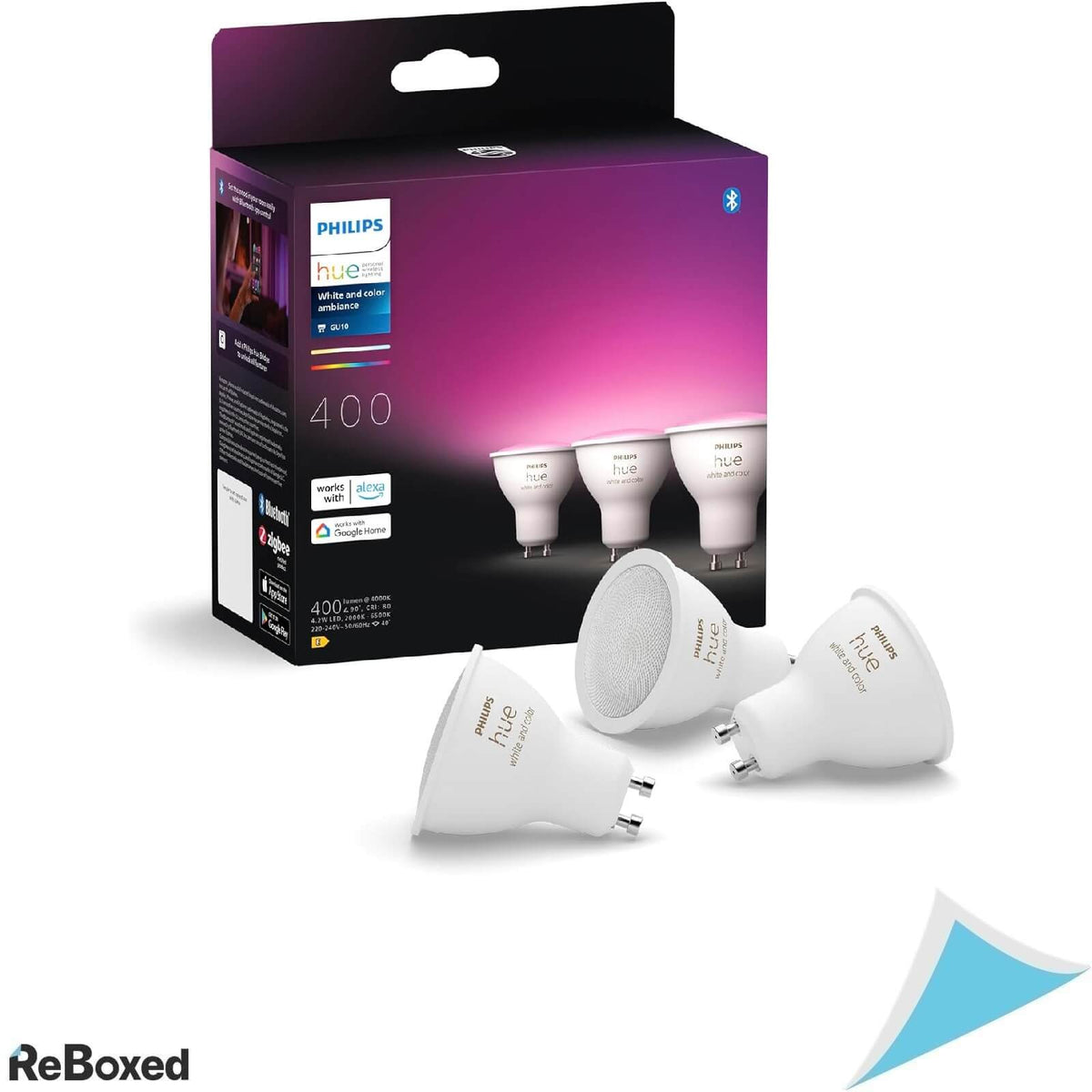Philips Hue GU10 Set 3 Spoturi LED 4.2W 400lm