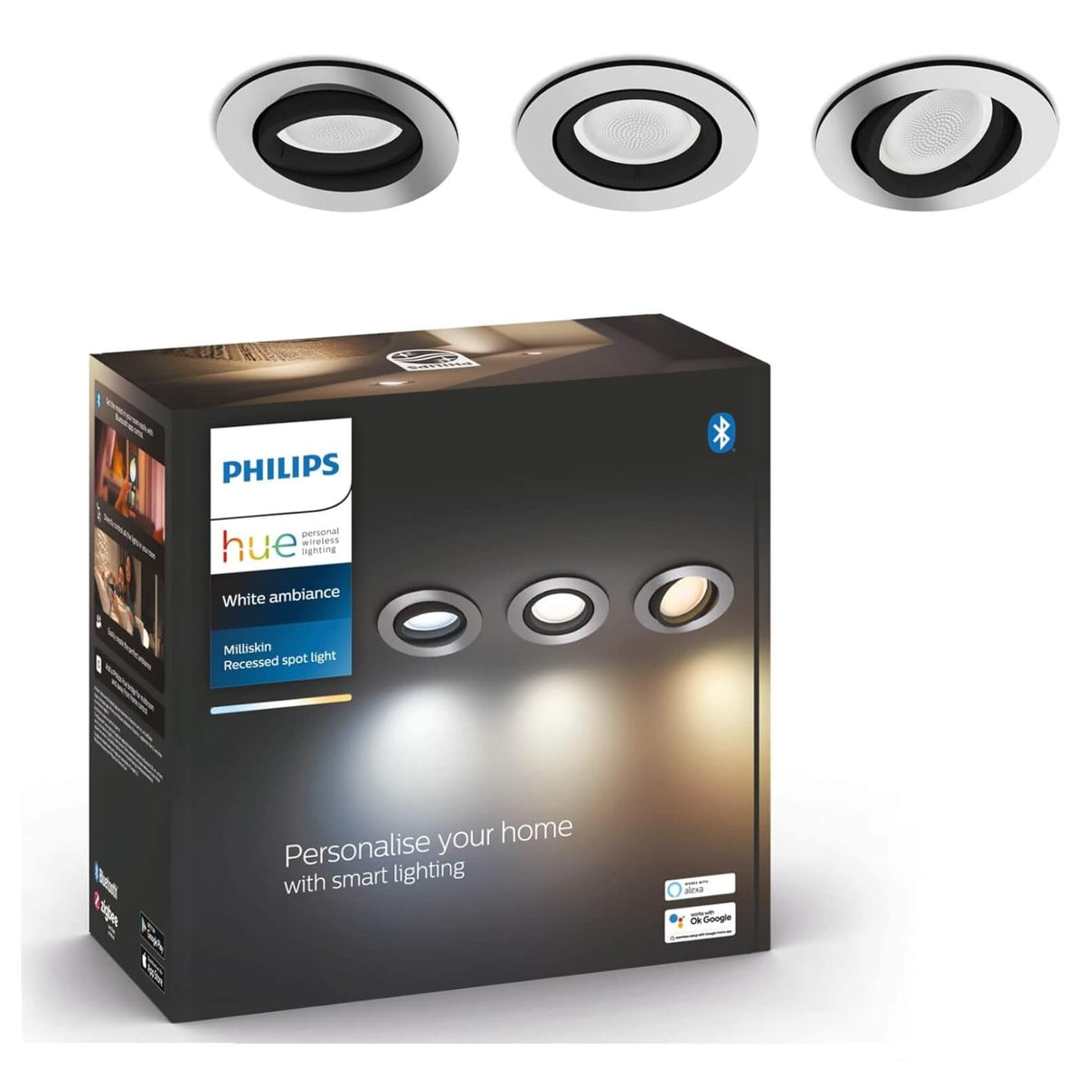 Philips Hue Miliskin Set Spoturi 3x5W 1050lm White Ambiance