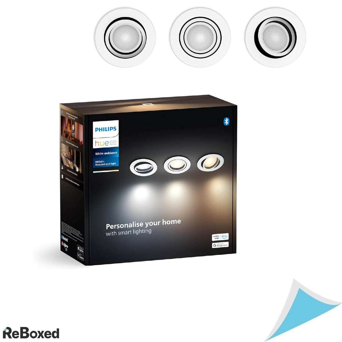 Philips Hue Milliskin Set 3 Spoturi LED Smart 3x5W 1050lm IP20