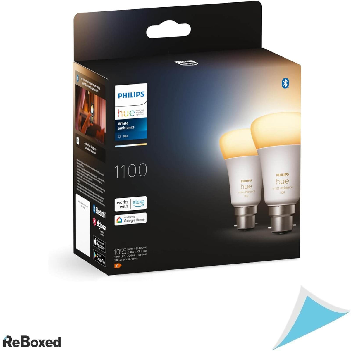Philips Hue Set 2 Becuri Inteligente LED B22 1100lm 75W