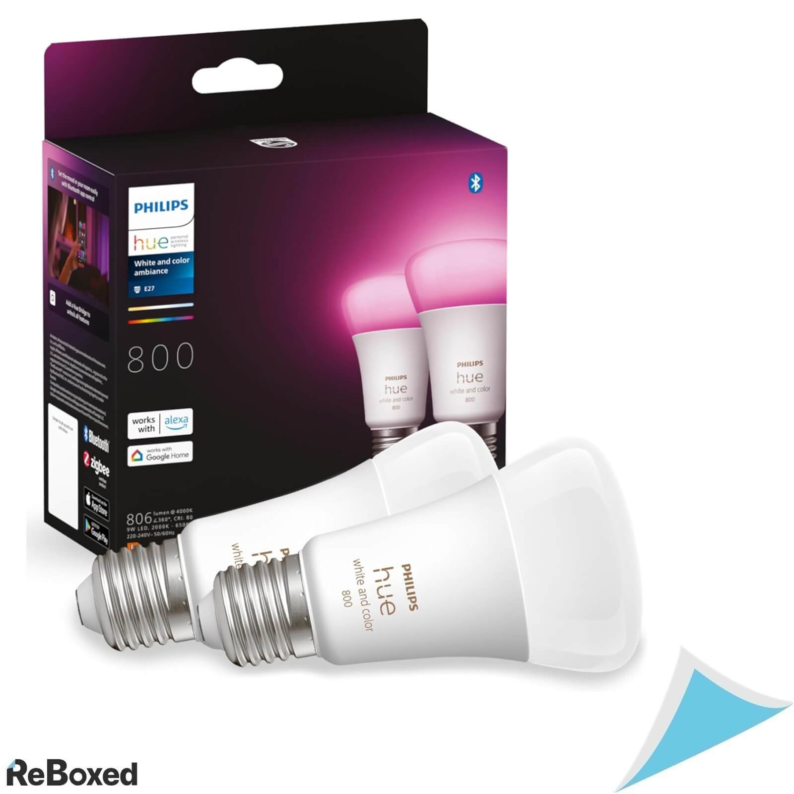 Philips Hue Set 2 Becuri LED E27 6.5W 800lm A60