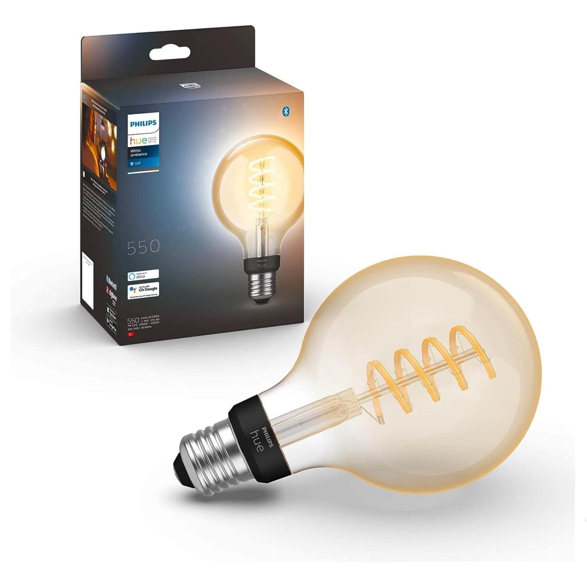 Philips Hue White Ambiance Bec LED Giant Globe 7W 550lm 2700K