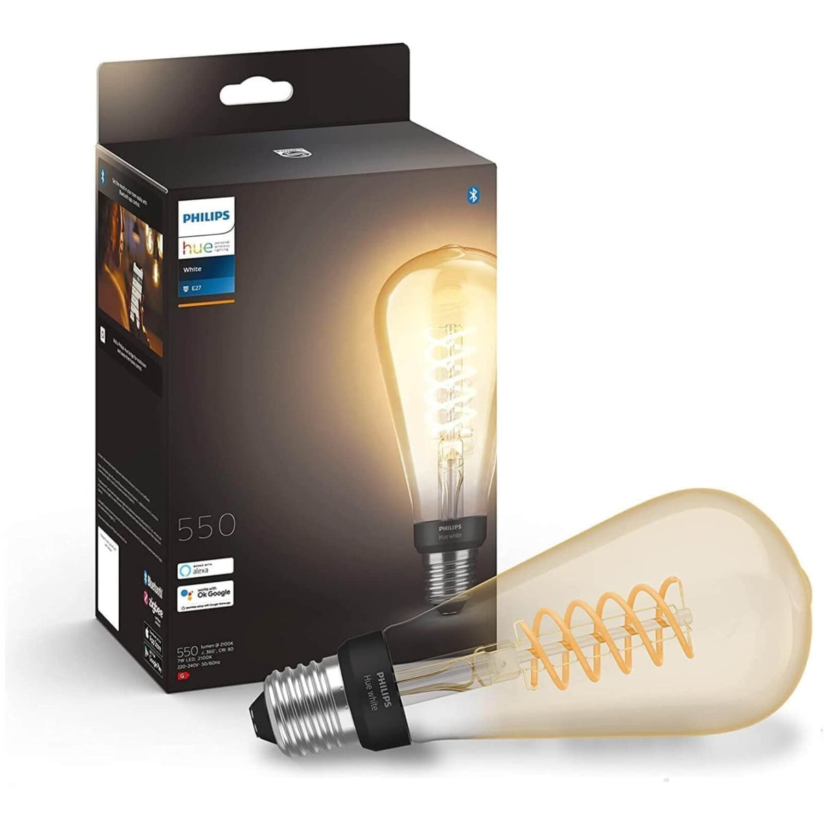Philips Hue White Bec LED Filament Giant 7W 550lm 2100K
