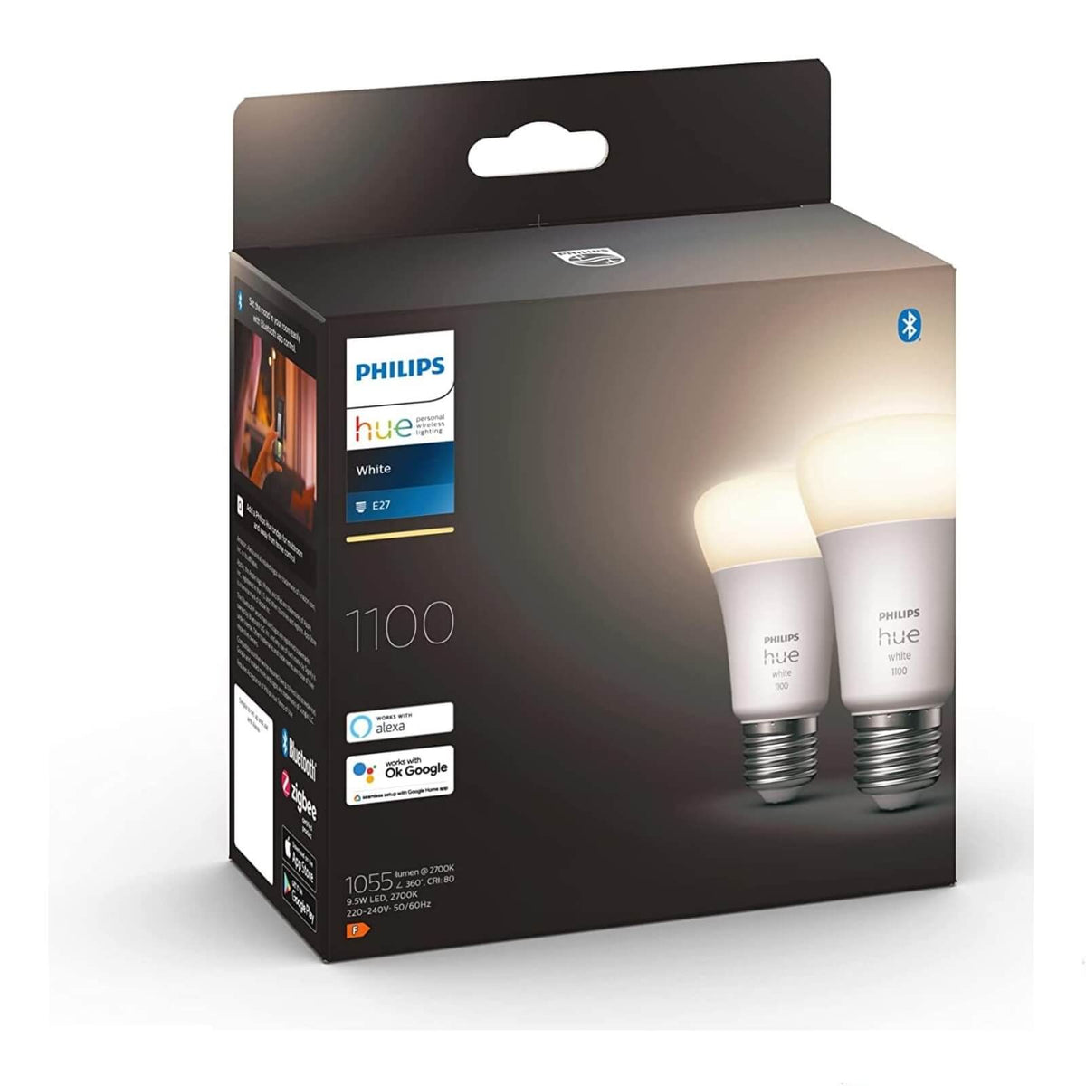 Philips Hue White Set 2 Becuri LED 9.5W 1100lm E27