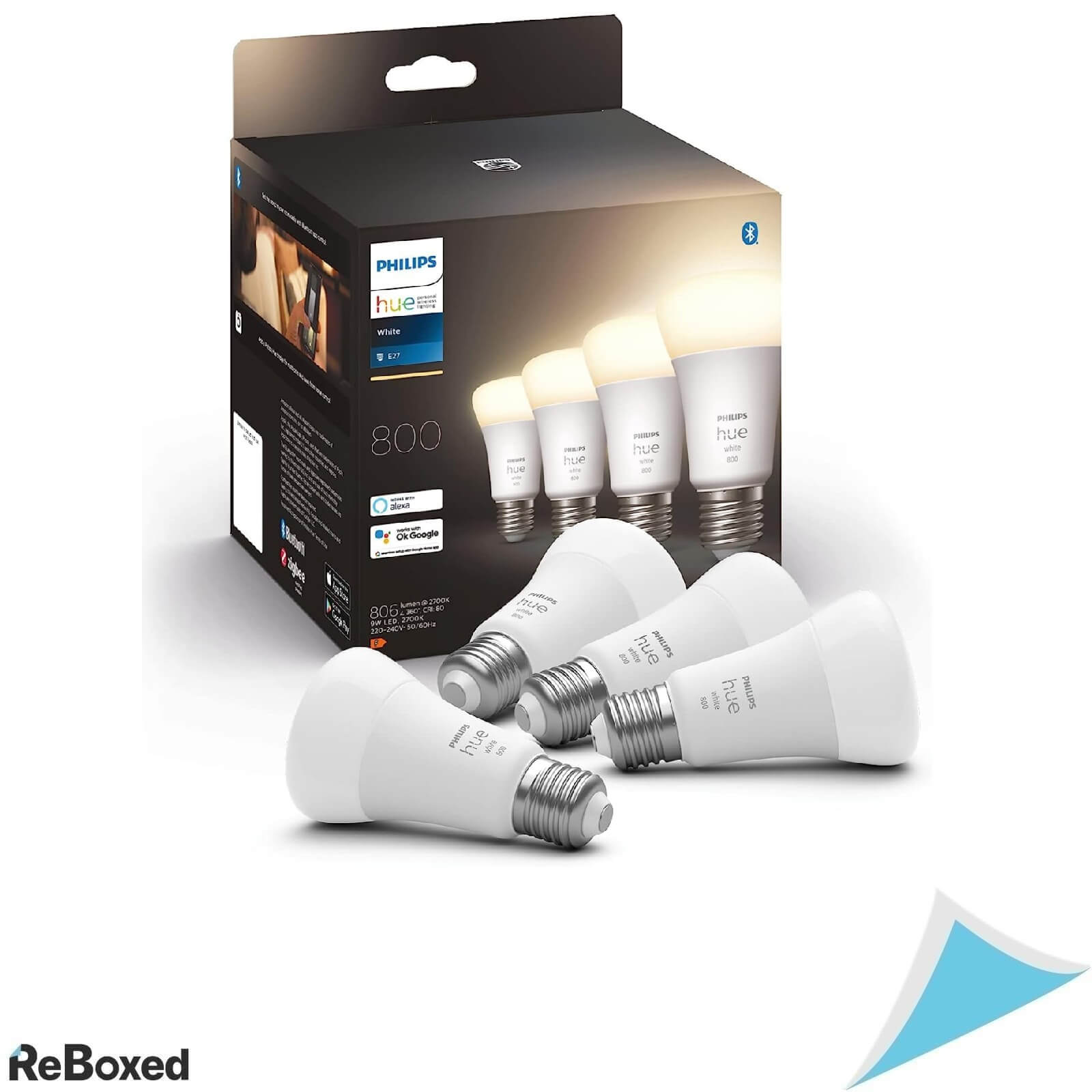 Philips Hue White Smart LED Set 4 Becuri E27 800lm