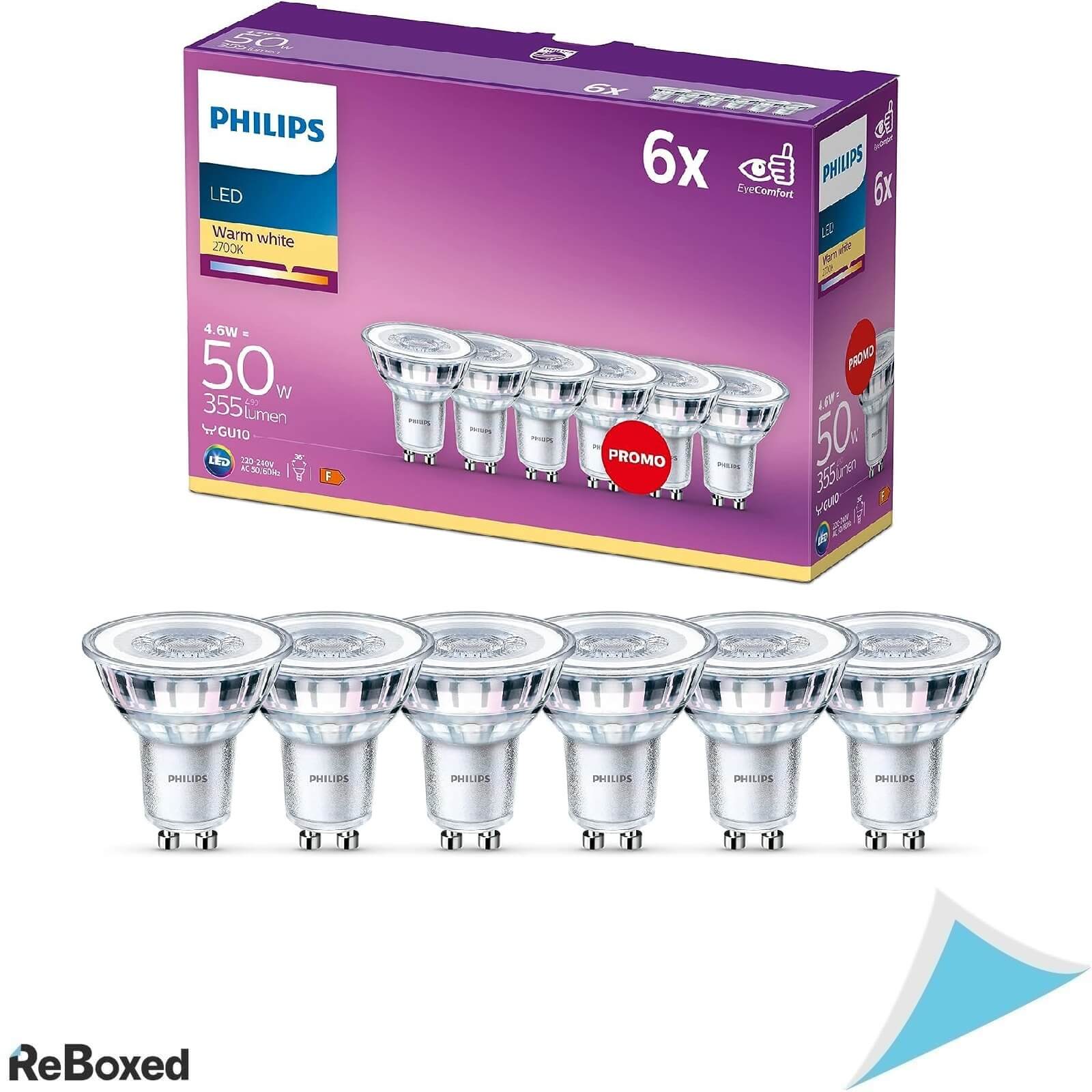 Philips LED Classic Set 6 Becuri GU10 Spot 4.6W 2700K