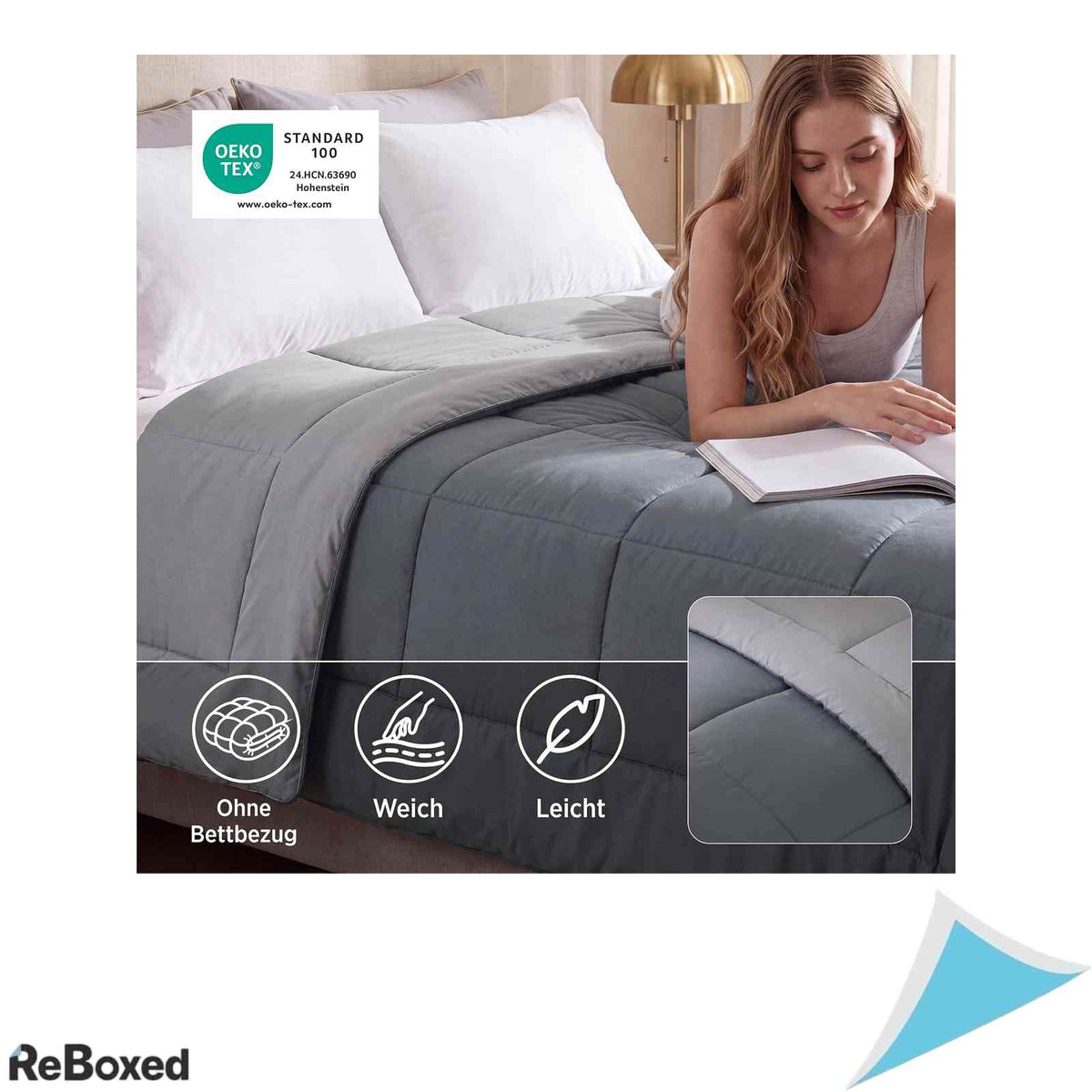Pilota BEDSURE cu Husa Integrata 155x220cm Umplutura 300gsm Microfibra Lavabila Hipoalergenica