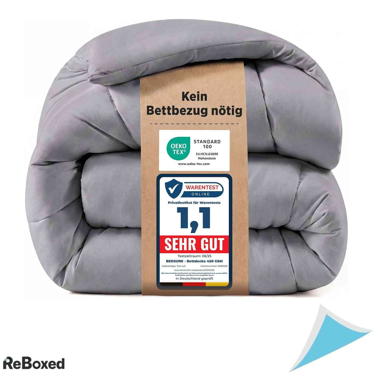 Pilota de Iarna Bedsure 155x220 cm Densitate 450 GSM Calduroasa si Matlasata Gri