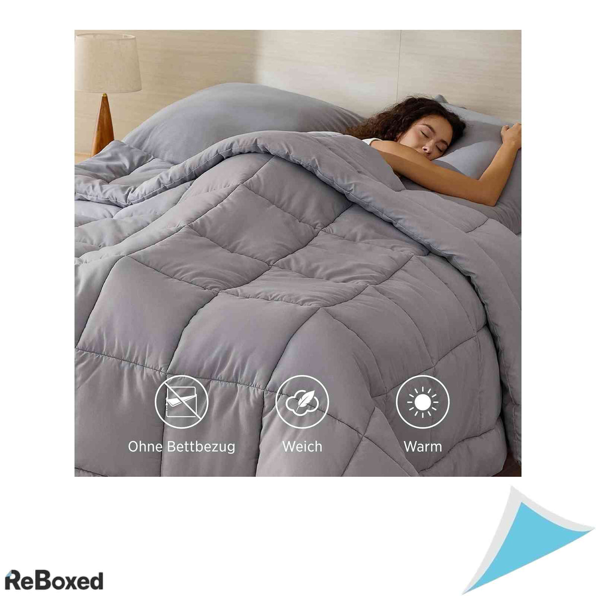 Pilota de Iarna Bedsure 155x220 cm Densitate 450 GSM Calduroasa si Matlasata Gri