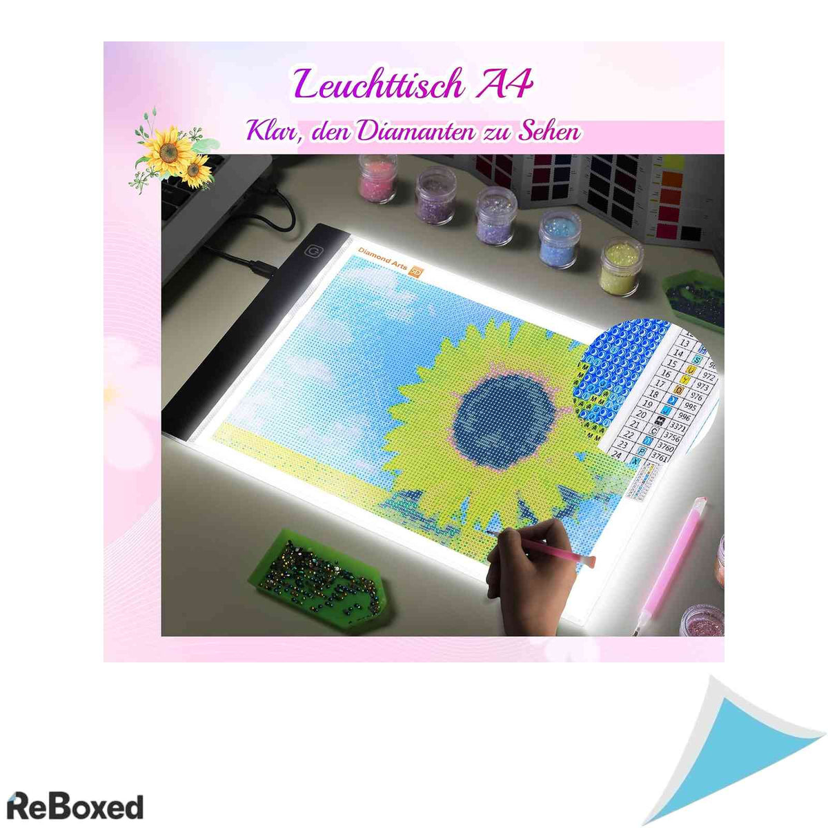 Placa Luminoasa A4 LED Guiseapue pentru Diamond Painting, Desen, Schite, Grafica si Caligrafie