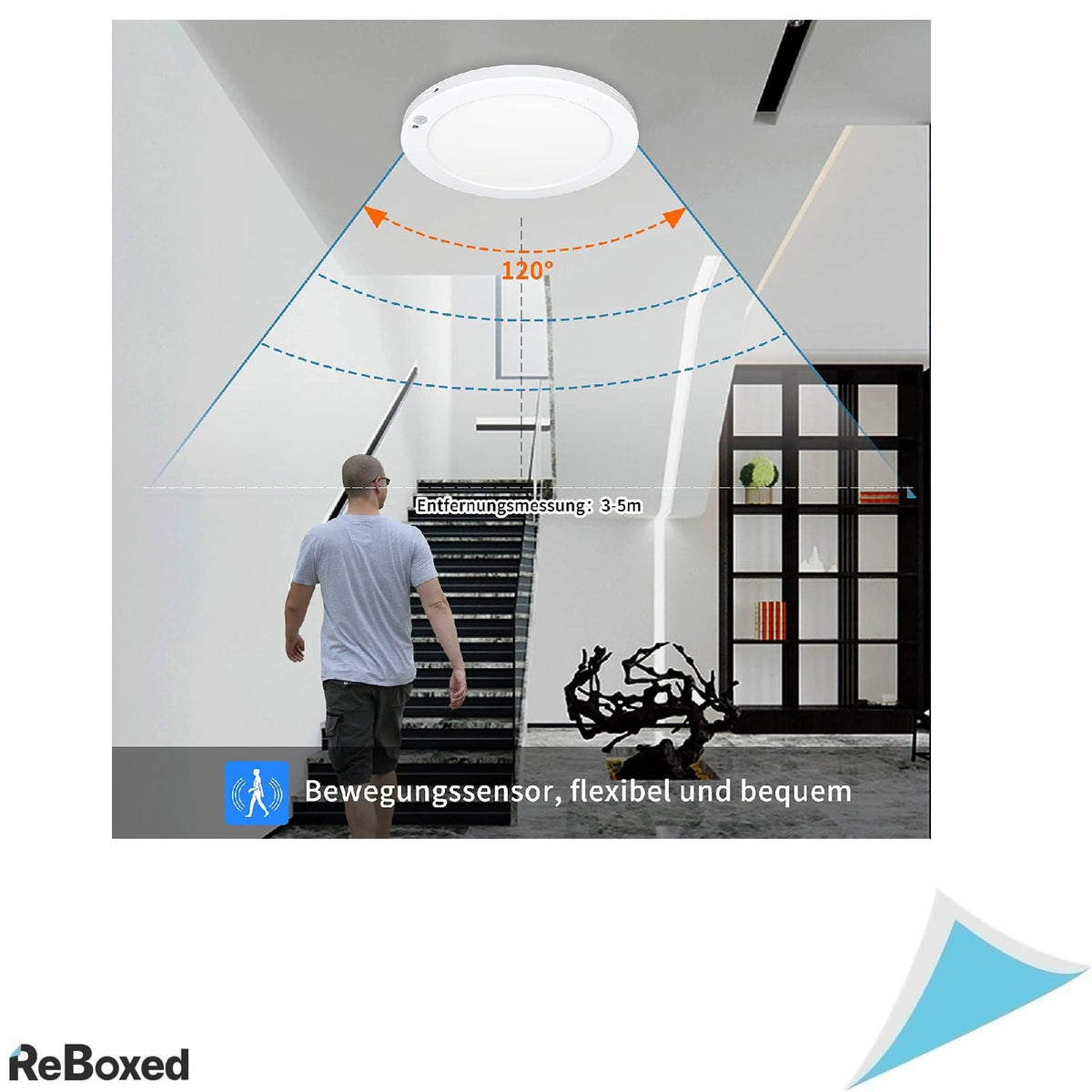 Plafoniera LED cu Senzor de Miscare, 18W, Ultra Subtire