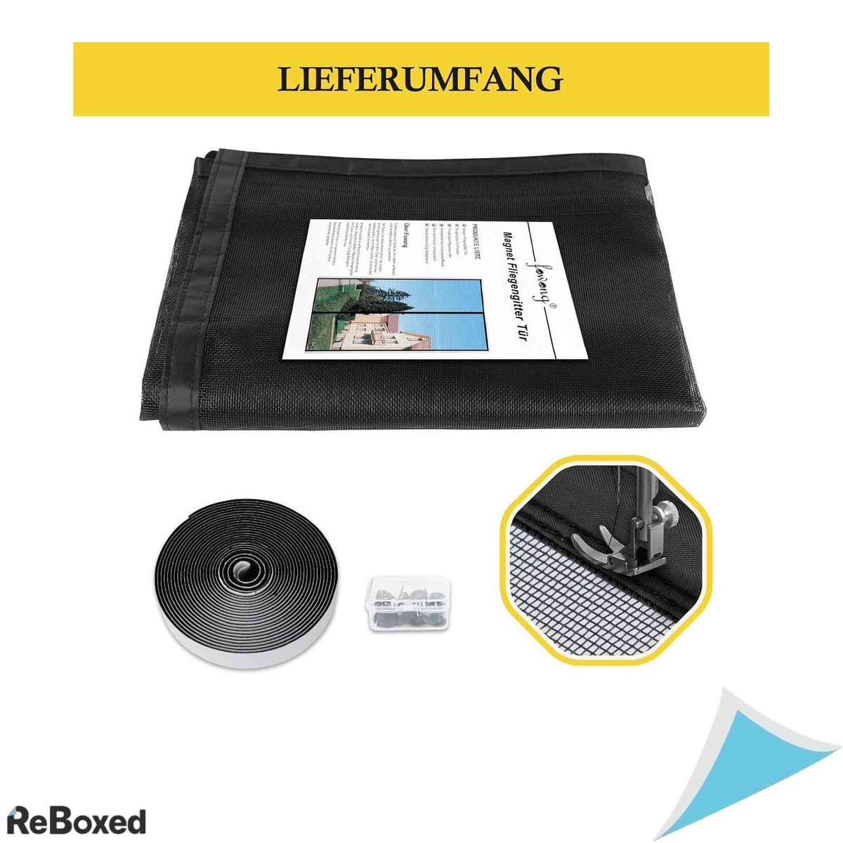 Plasa Tantari Magnetica fowong 75x210 cm Fibra Nano Rezistenta la Gheare Inchidere Automata cu Magneti Negru