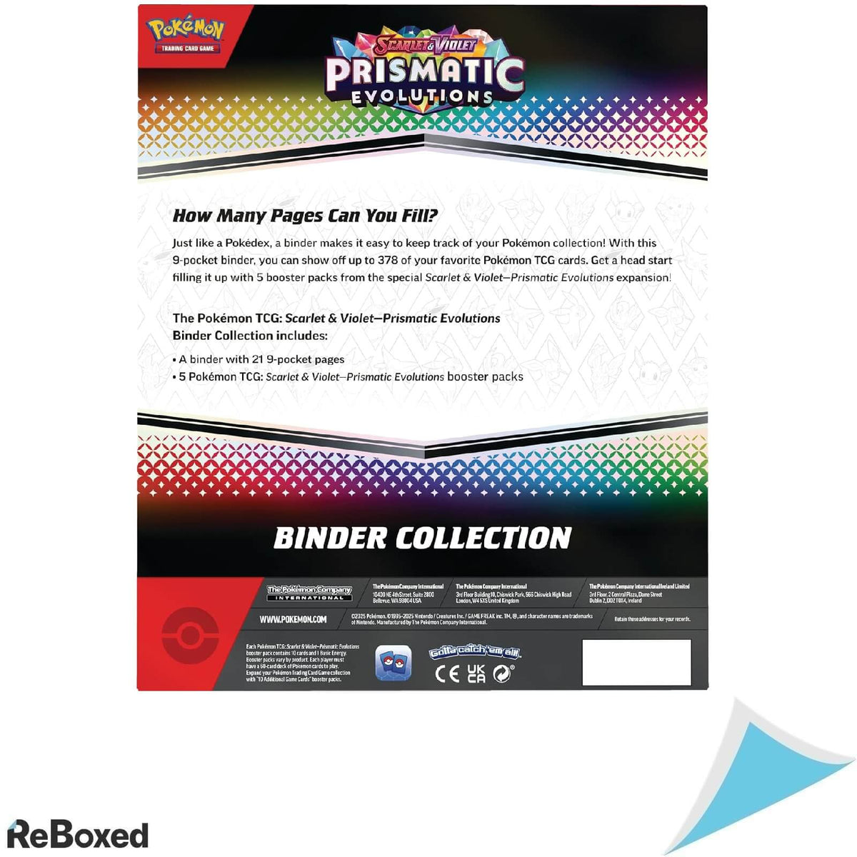 Pokémon Prismatic Evolution Binder 378 Carti