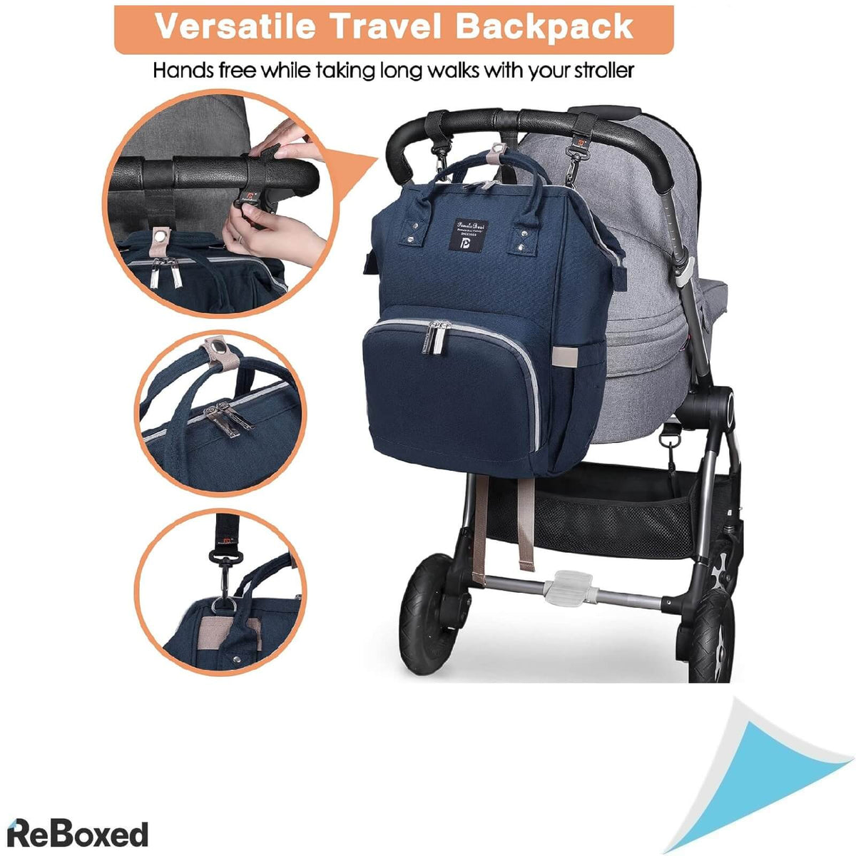 Rucsac multifunctional Pomelo Best din panza Oxford pentru bebelusi, copii si mamici