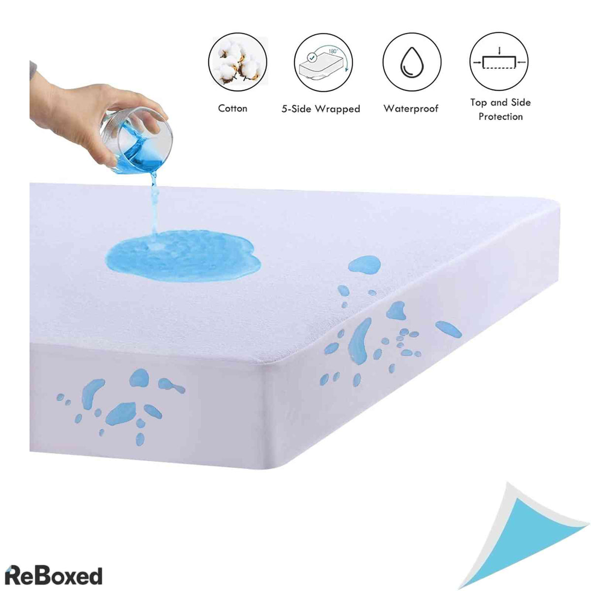 Protectie Saltea Impermeabila UMI Essentials 5 Laturi Bumbac Certificare Oeko-Tex Lavabila la 60 Grade