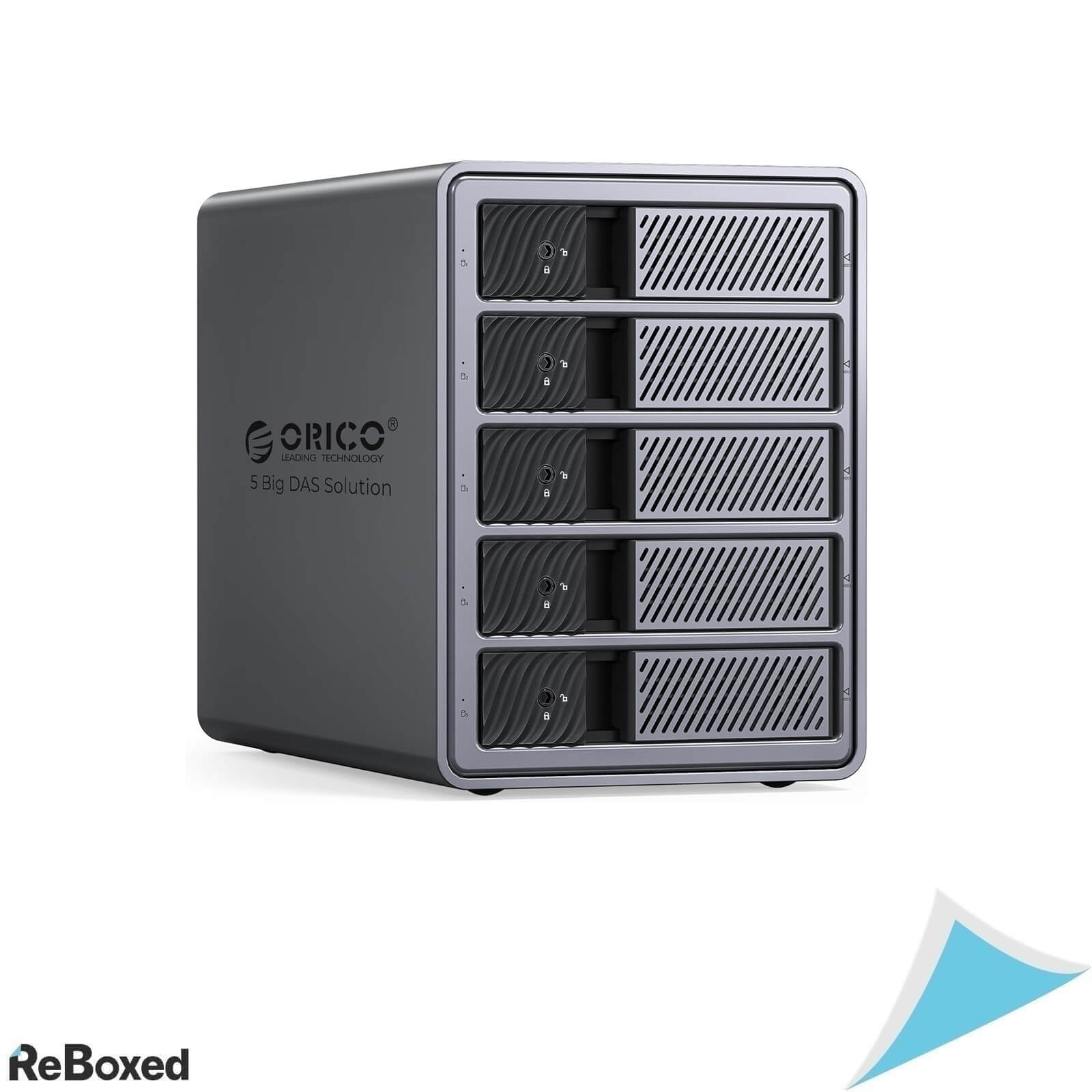 Rack Extern ORICO 9858RU3 RAID pentru 5 HDD SATA 3.5 Inch, USB 3.0, Capacitate Totala 110TB, RAID 0/1/3/5/10/JBOD/Clone