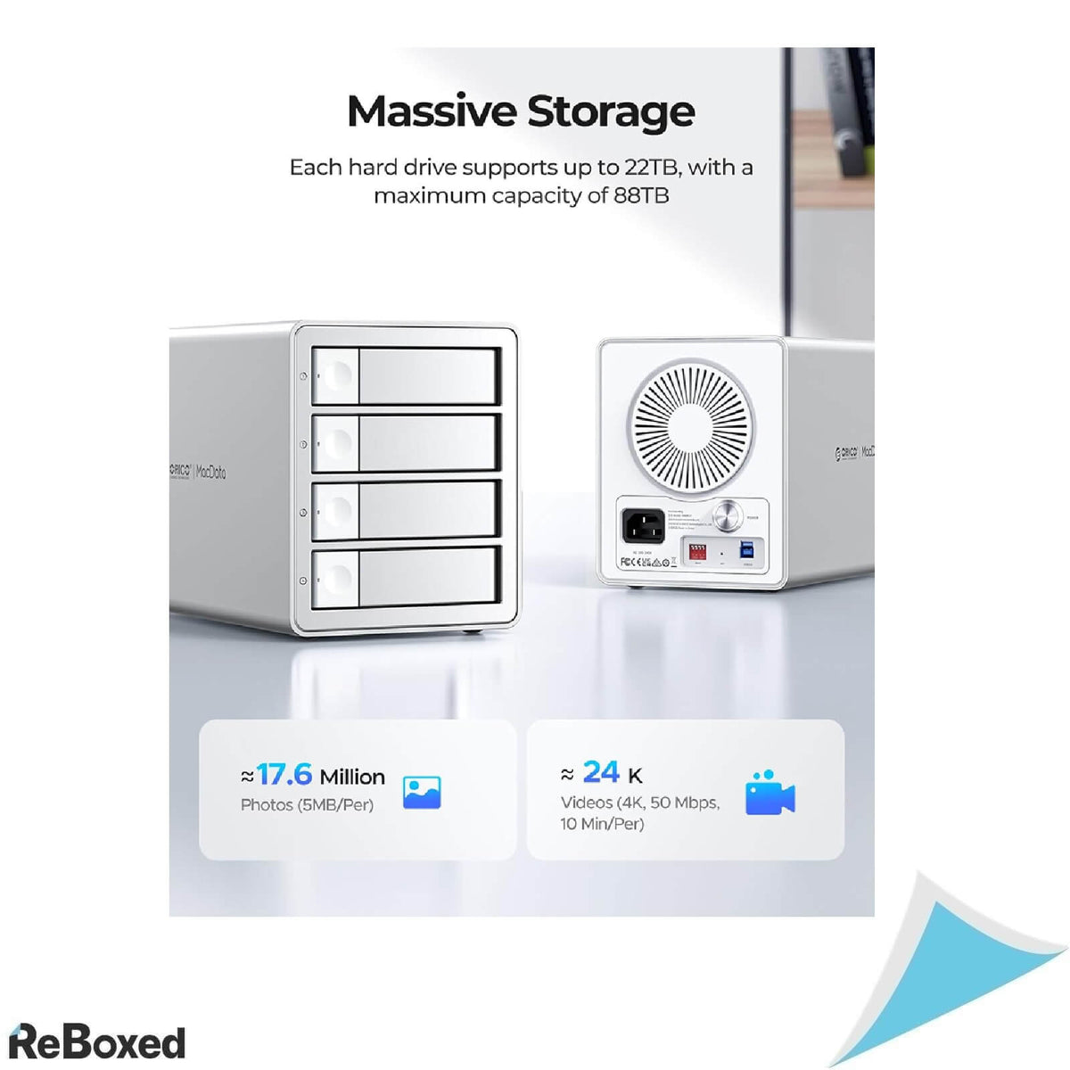 Rack Extern ORICO 9948RU3 RAID pentru 4 HDD/SSD SATA 2.5/3.5 Inch, USB 3.0, Capacitate Totala 88TB, RAID 0/1/3/5/10/JBOD/Clone