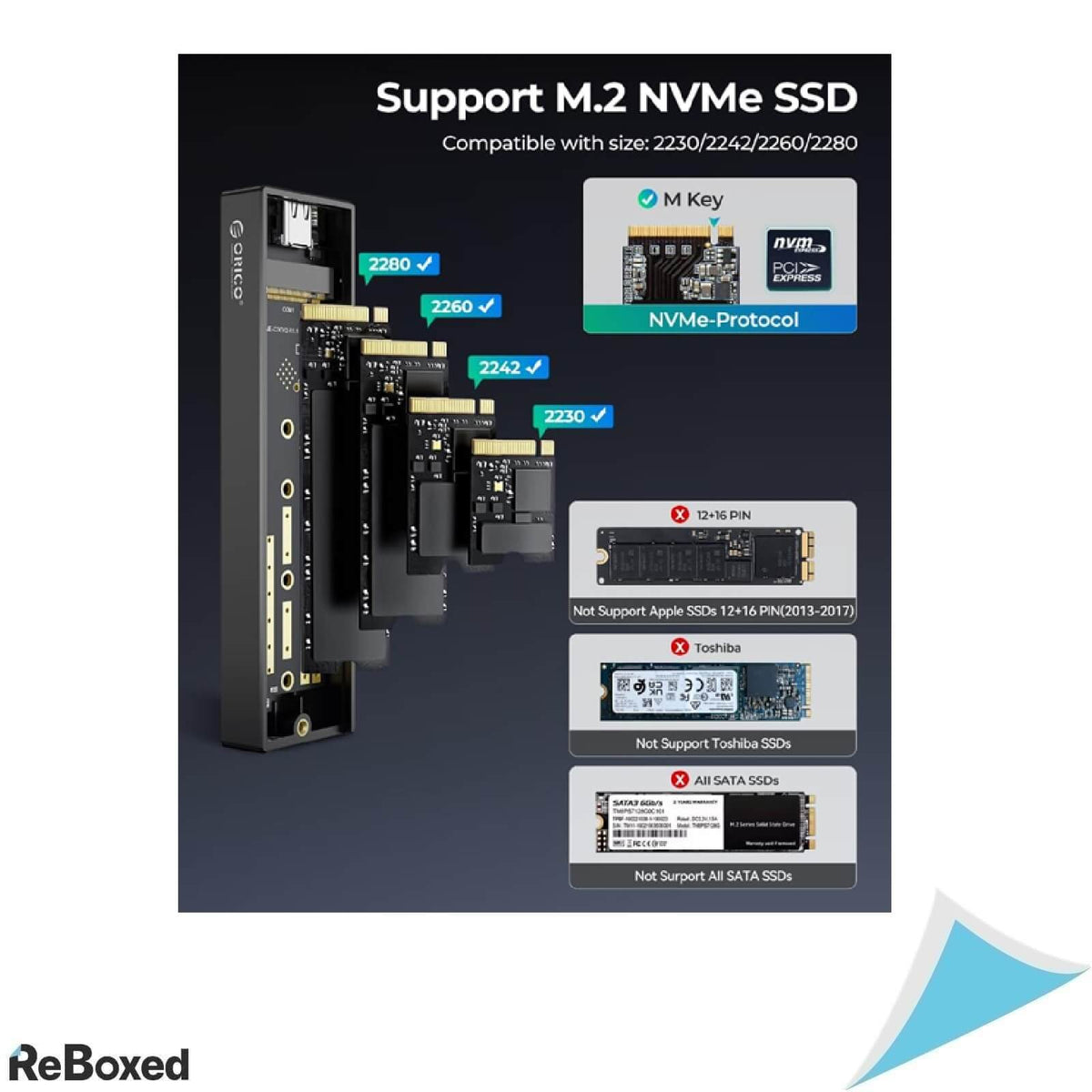 Rack Extern ORICO M2PV-C3 pentru SSD M.2 NVMe