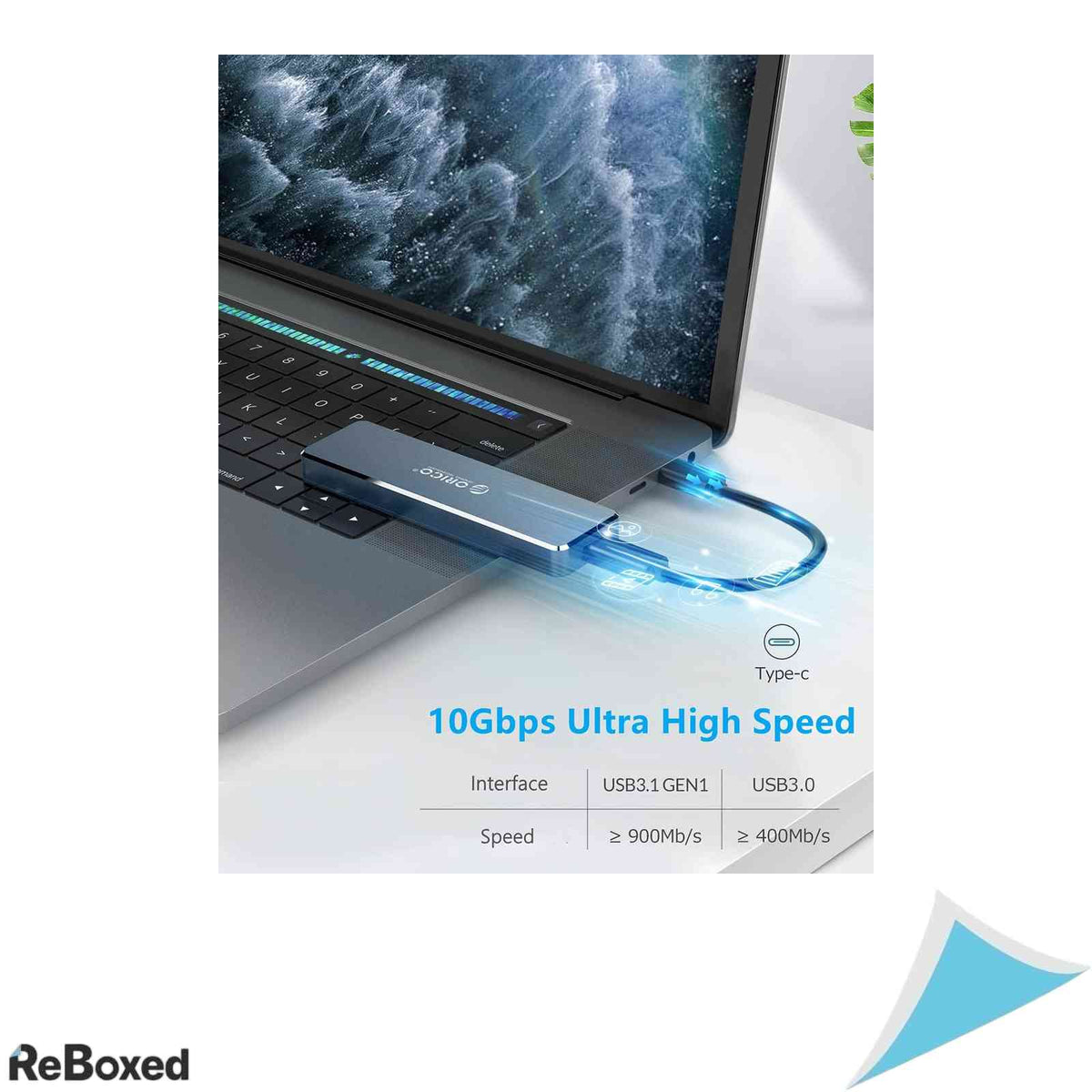 Rack SSD M.2 NVMe ORICO USB-C 3.1 Gen2 10Gbps Aluminiu Gri