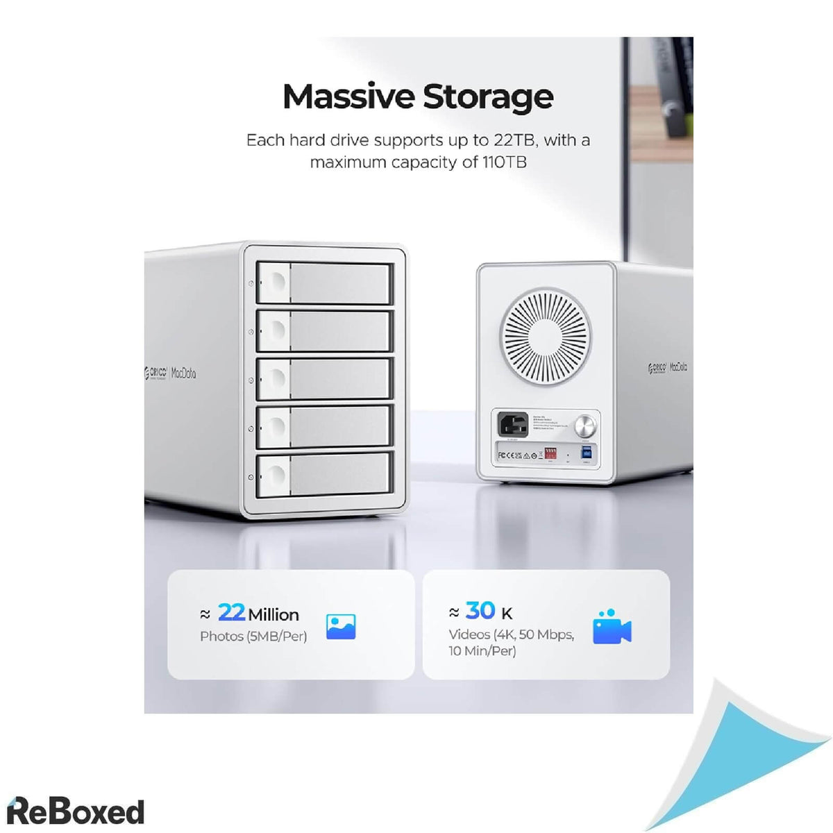 Rack Extern ORICO 9958RU3 RAID pentru 5 HDD/SSD SATA 2.5/3.5 Inch, USB 3.0, Capacitate Totala 110TB, RAID 0/1/3/5/10/JBOD/Clone